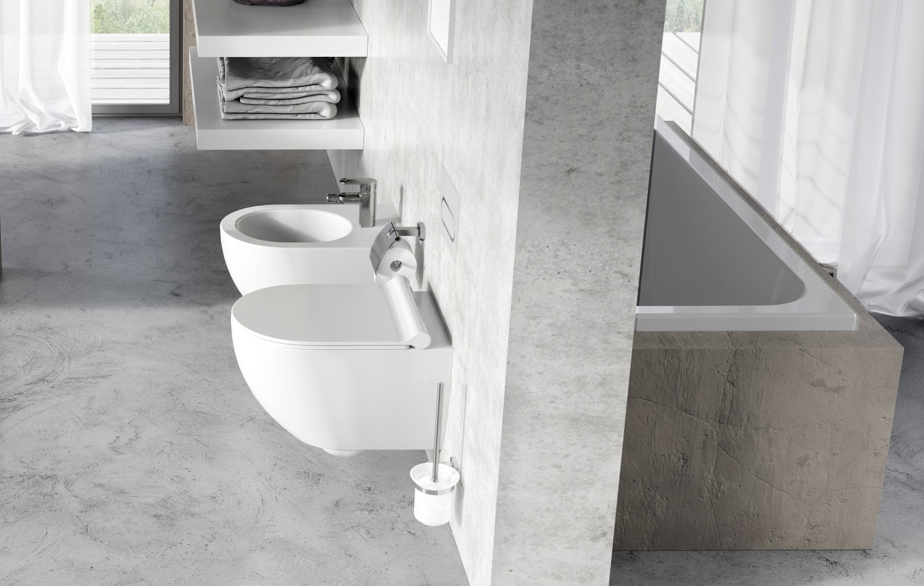Ravak Chrome fali WC kefe tartó (üveg) CR 410.00CR, króm – Fürdőszobai kiegészítő