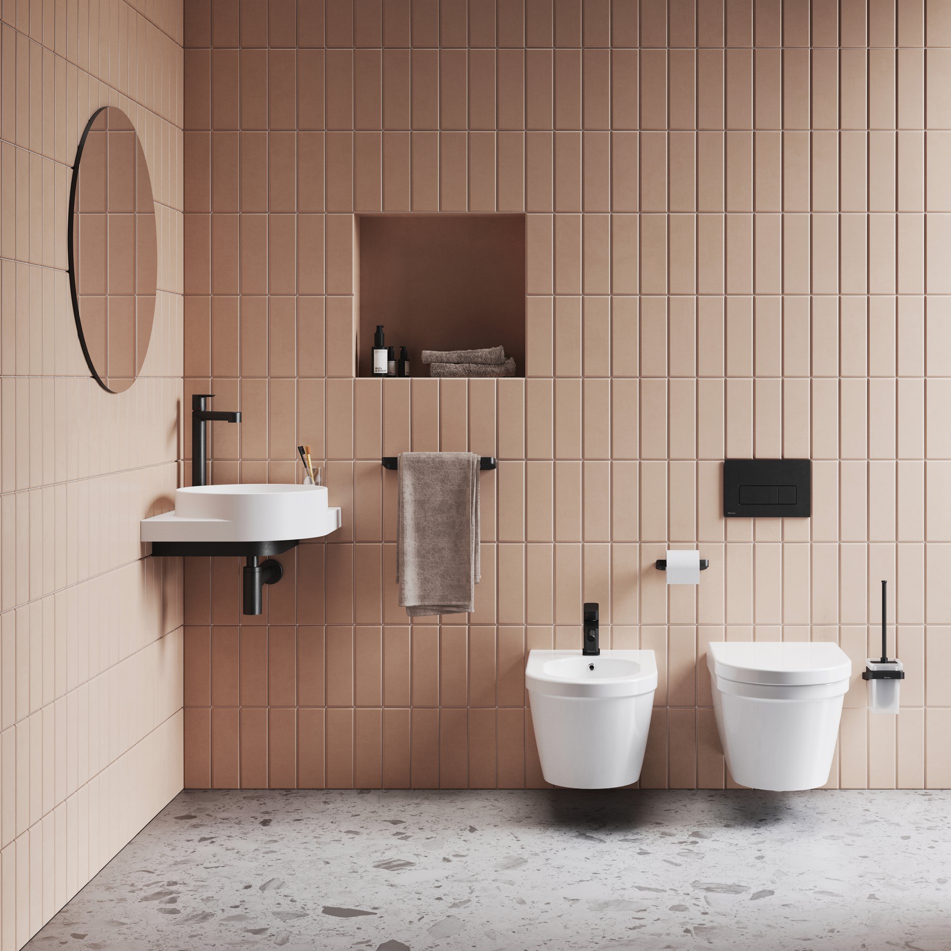 Ravak 10° dupla törölközőtartó 63 cm TD 320.20BL, fekete – Fürdőszobai kiegészítő
