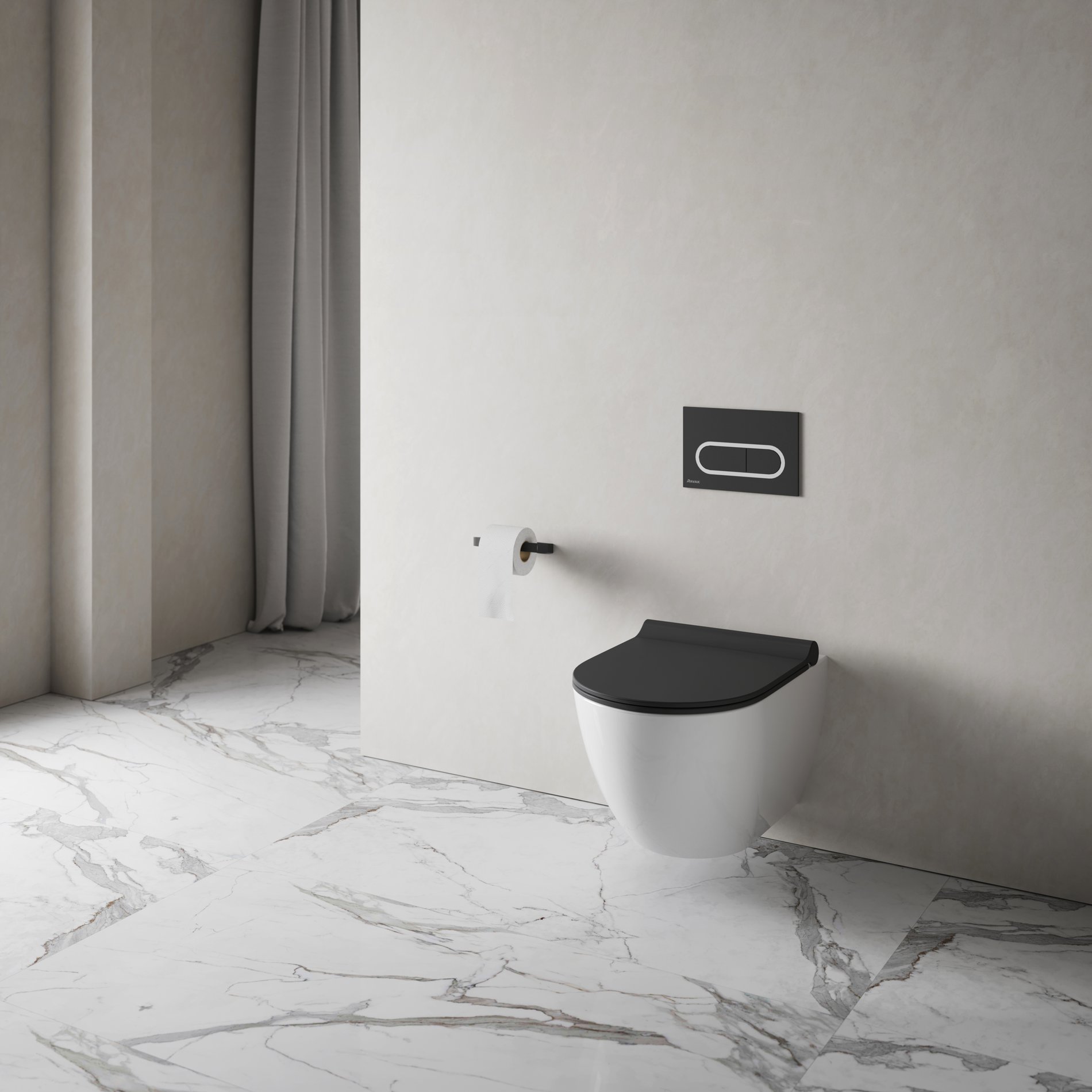 Ravak 10° WC papír tartó TD 400.20BL, fekete – Fürdőszobai kiegészítő