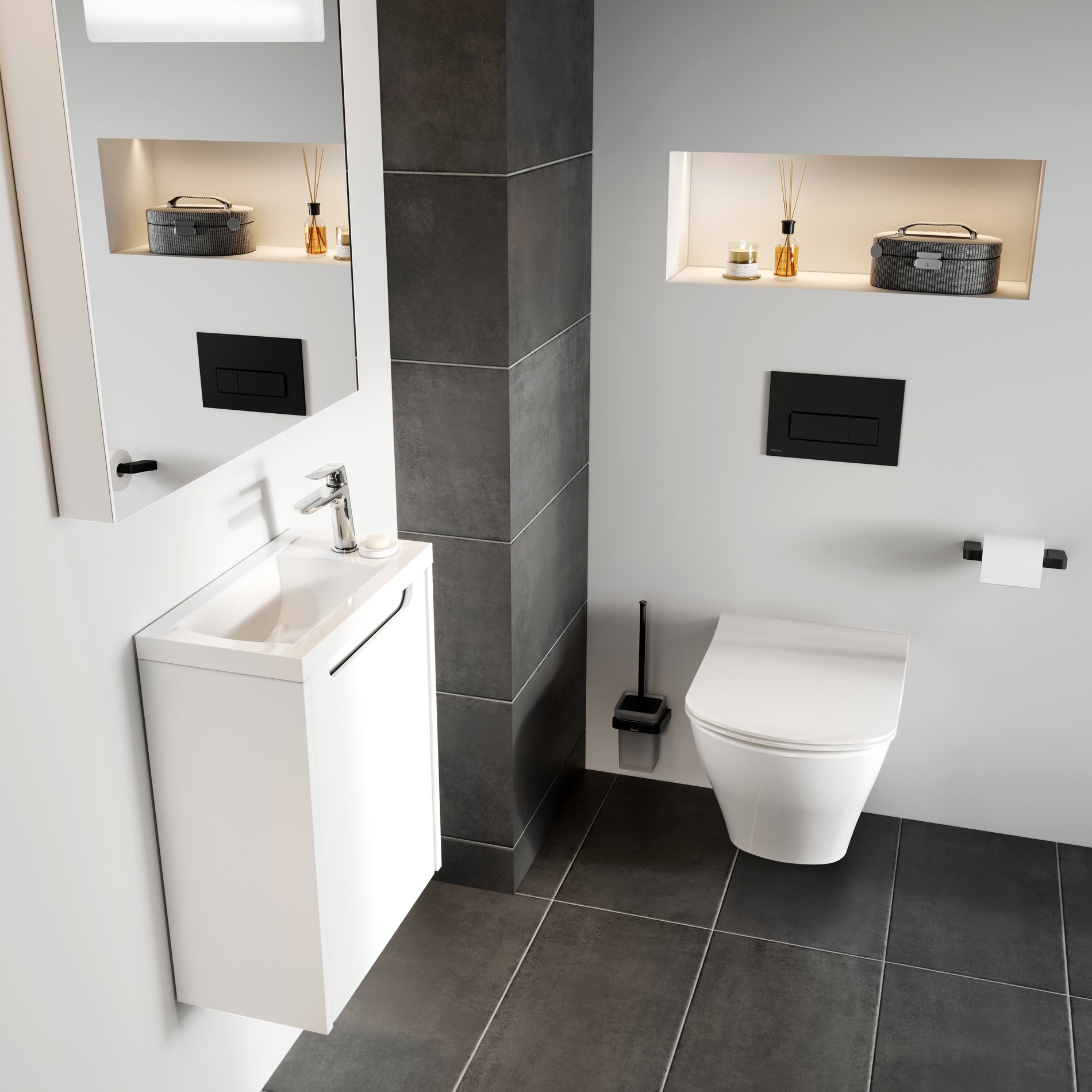 Ravak 10° WC papír tartó TD 400.20BL, fekete – Fürdőszobai kiegészítő