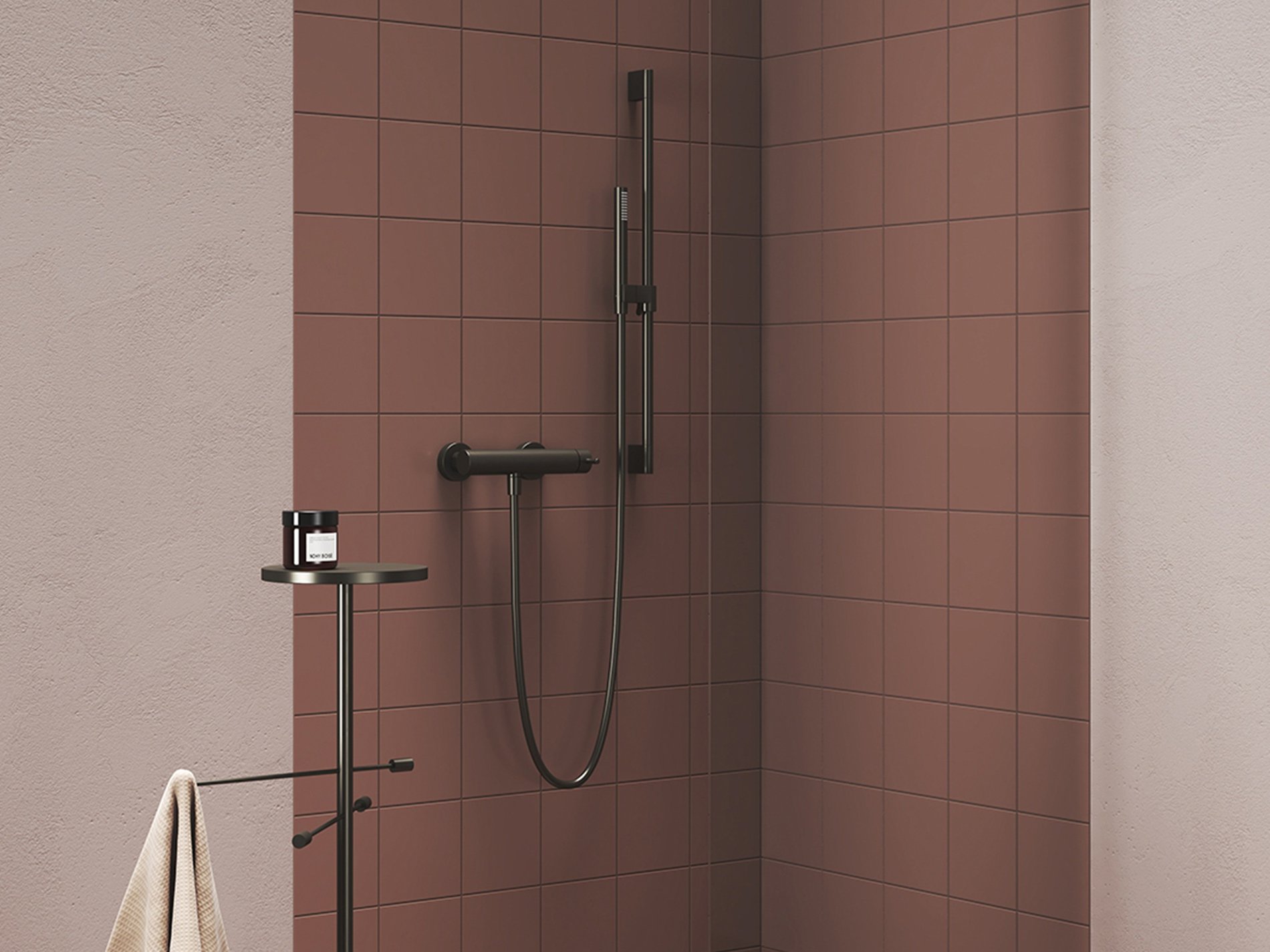 Ravak Állítható zuhanytartó rúd 70 cm 974.20GB, grafit – Szürke, Zuhanyrud