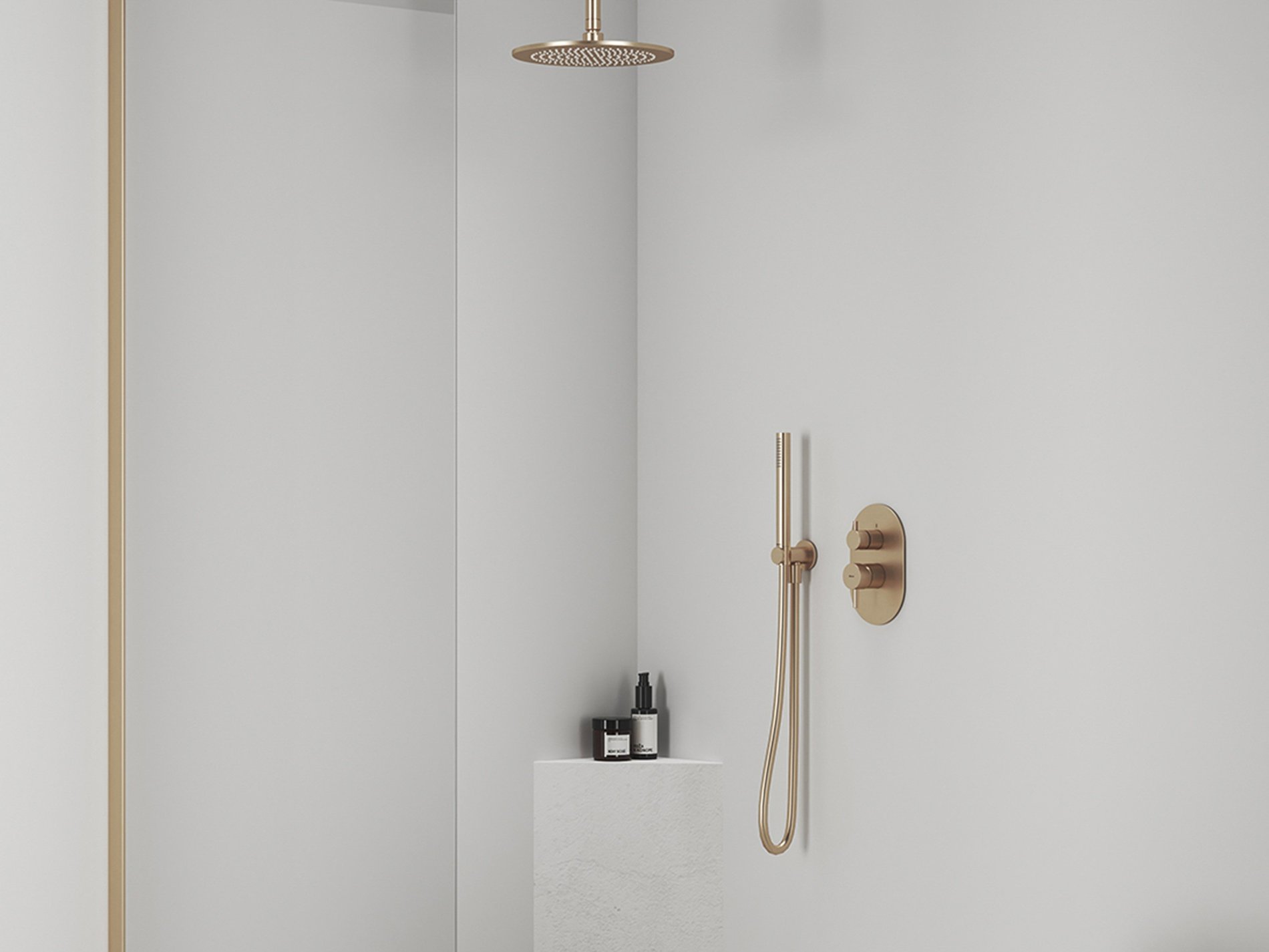 Ravak Fali kiállás integrált zuhanyrózsa tartóval 706.60RGB, rose gold – Rózsa arany, Zuhanyrud