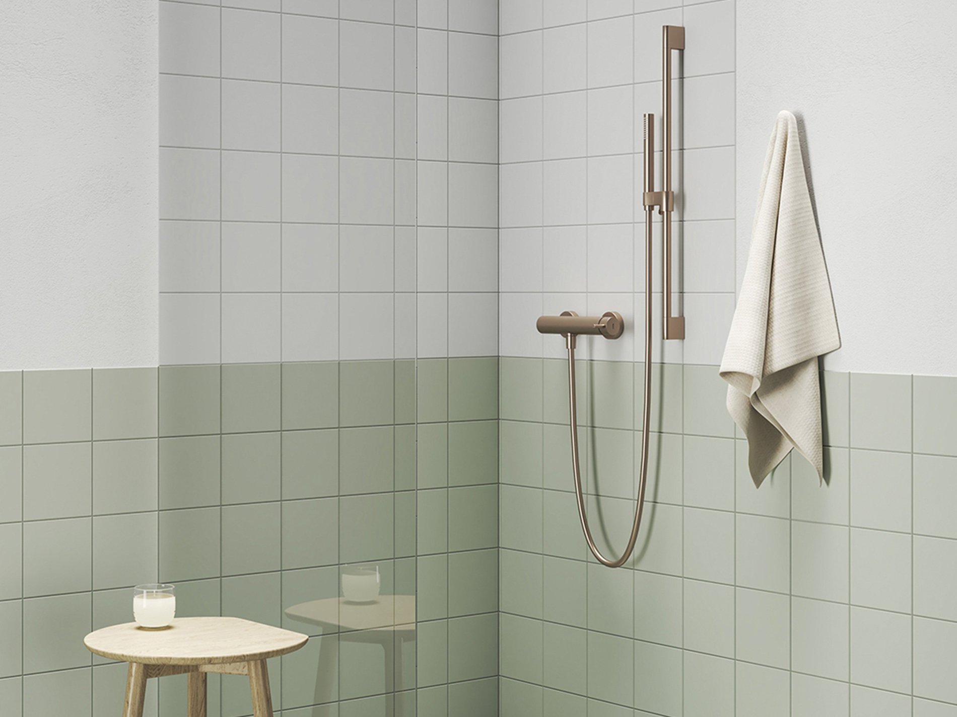 Ravak Állítható zuhanytartó rúd 70 cm 974.60RGB, rose gold – Rózsa arany, Zuhanyrud