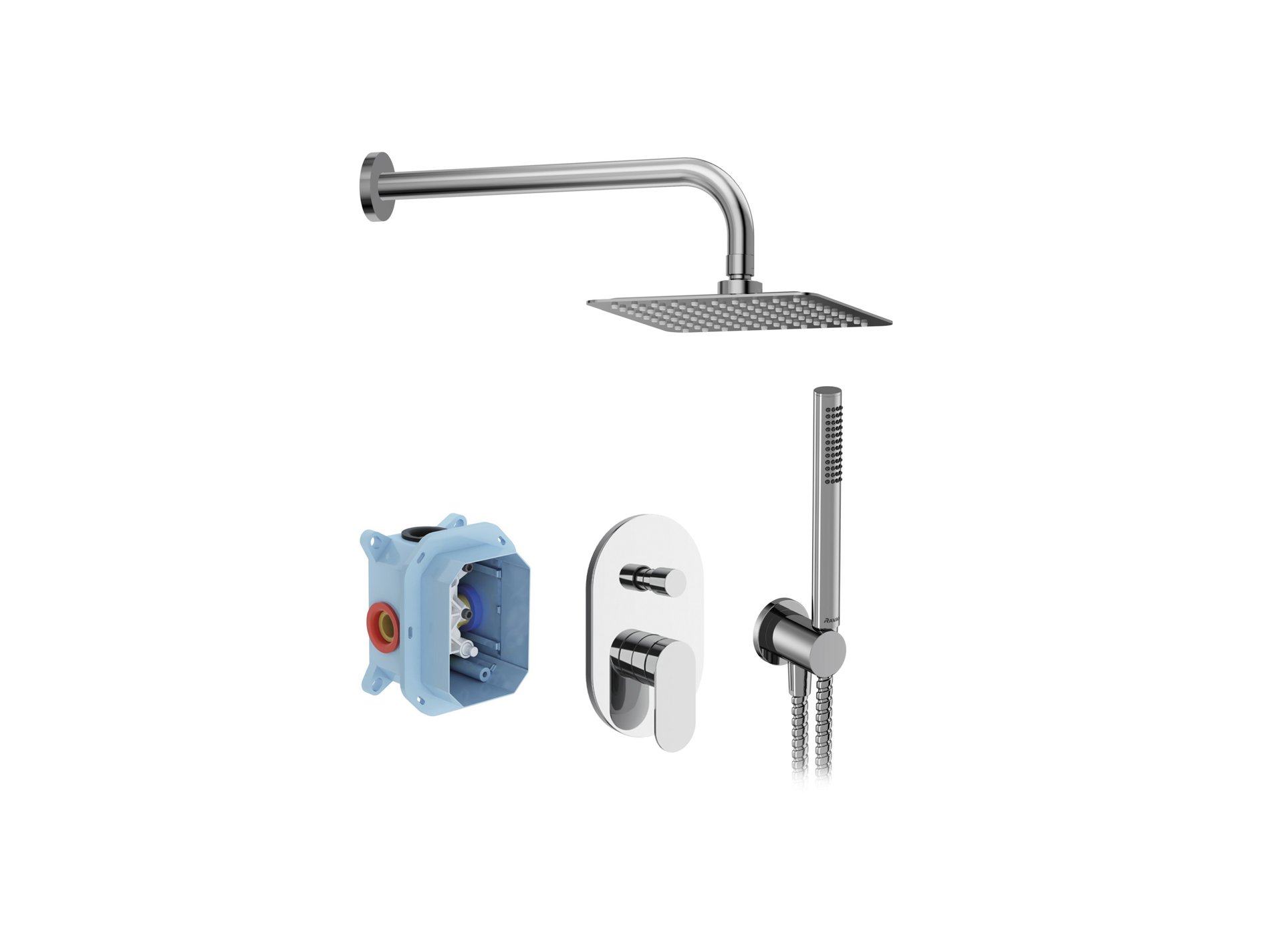 Ravak Chrome II falsík alatti zuhanyszett CR II 090.01CR.O2.RB070, króm – Zuhany- és kádszettek