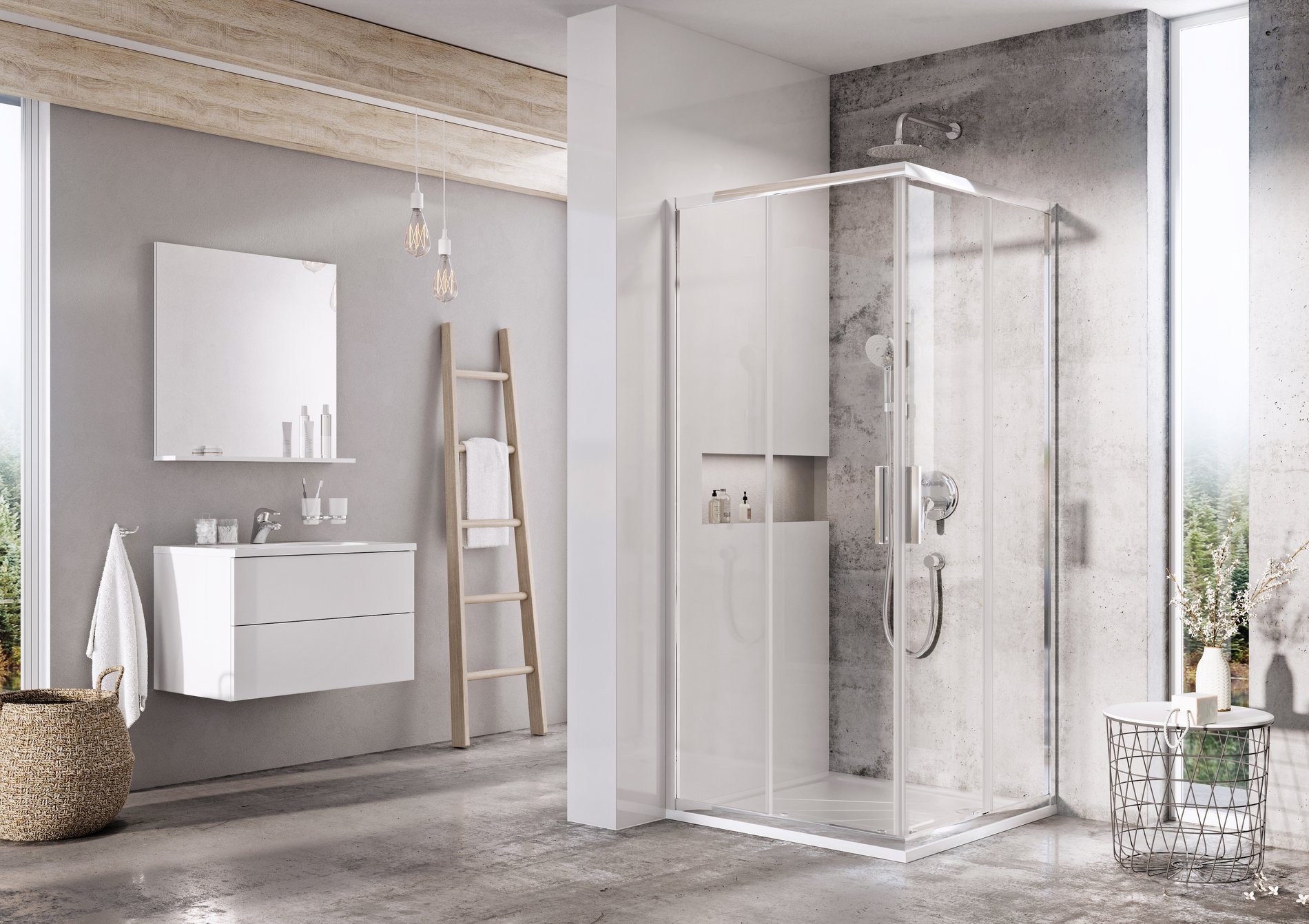 Ravak Blix Slim BLSRV2 80x80 zuhanykabin krómhatású transparent – Sarok zuhanykabinok