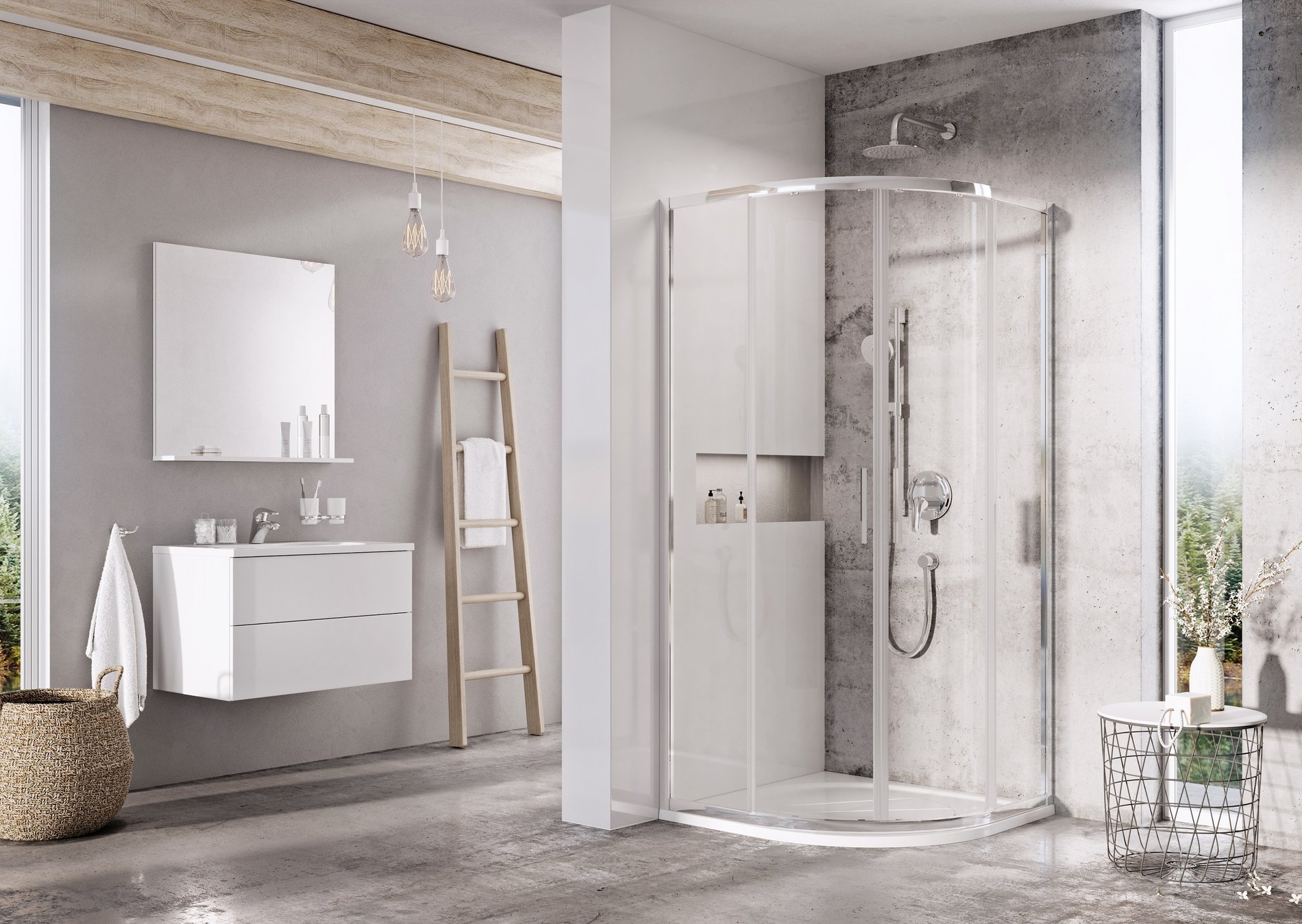 Ravak Bliy Slim BLSCP4 80x80 zuhanykabin krómhatású transparent – Negyedköríves zuhanykabinok