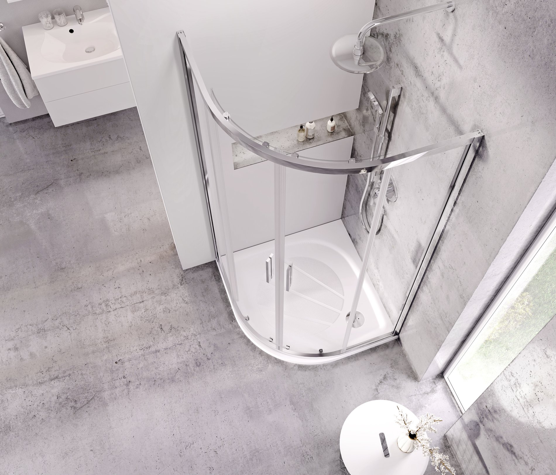Ravak Blix II NBLCP4 80x80 zuhanykabin krómhatású transparent – Negyedköríves zuhanykabinok