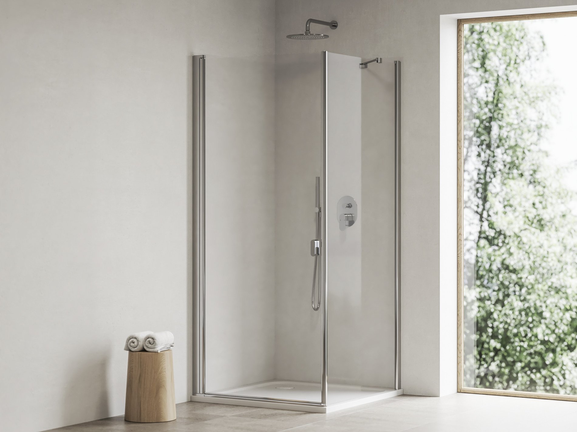 Ravak Perseus Pro Chrome 90x90 zuhanytálca fehér – Sarok zuhanytálcák