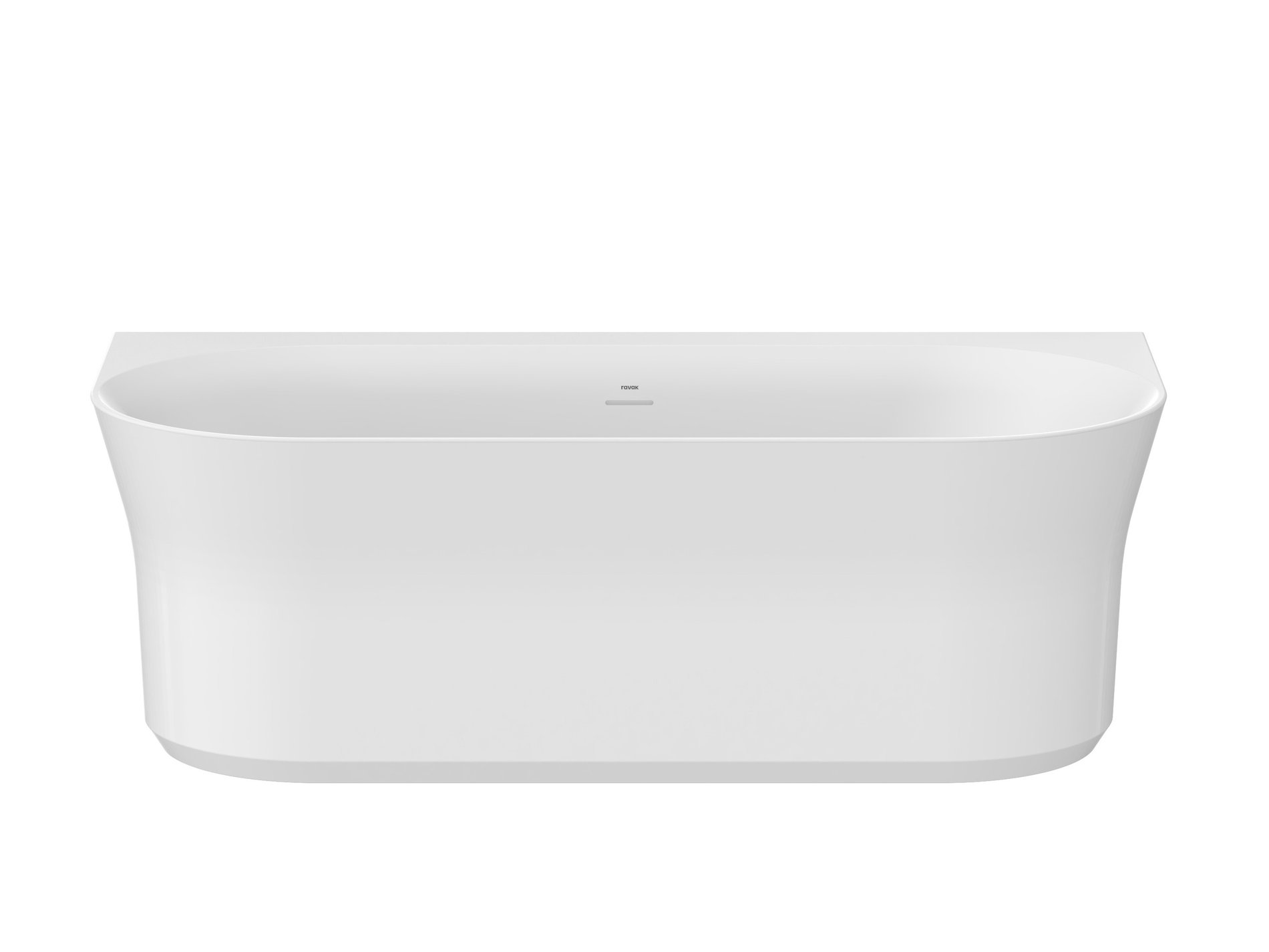 Ravak Ypsilon Wall 178x86 akrilkád, fehér, szabadonálló, fehér/fekete/króm lefolyó – Szabadon álló kádak