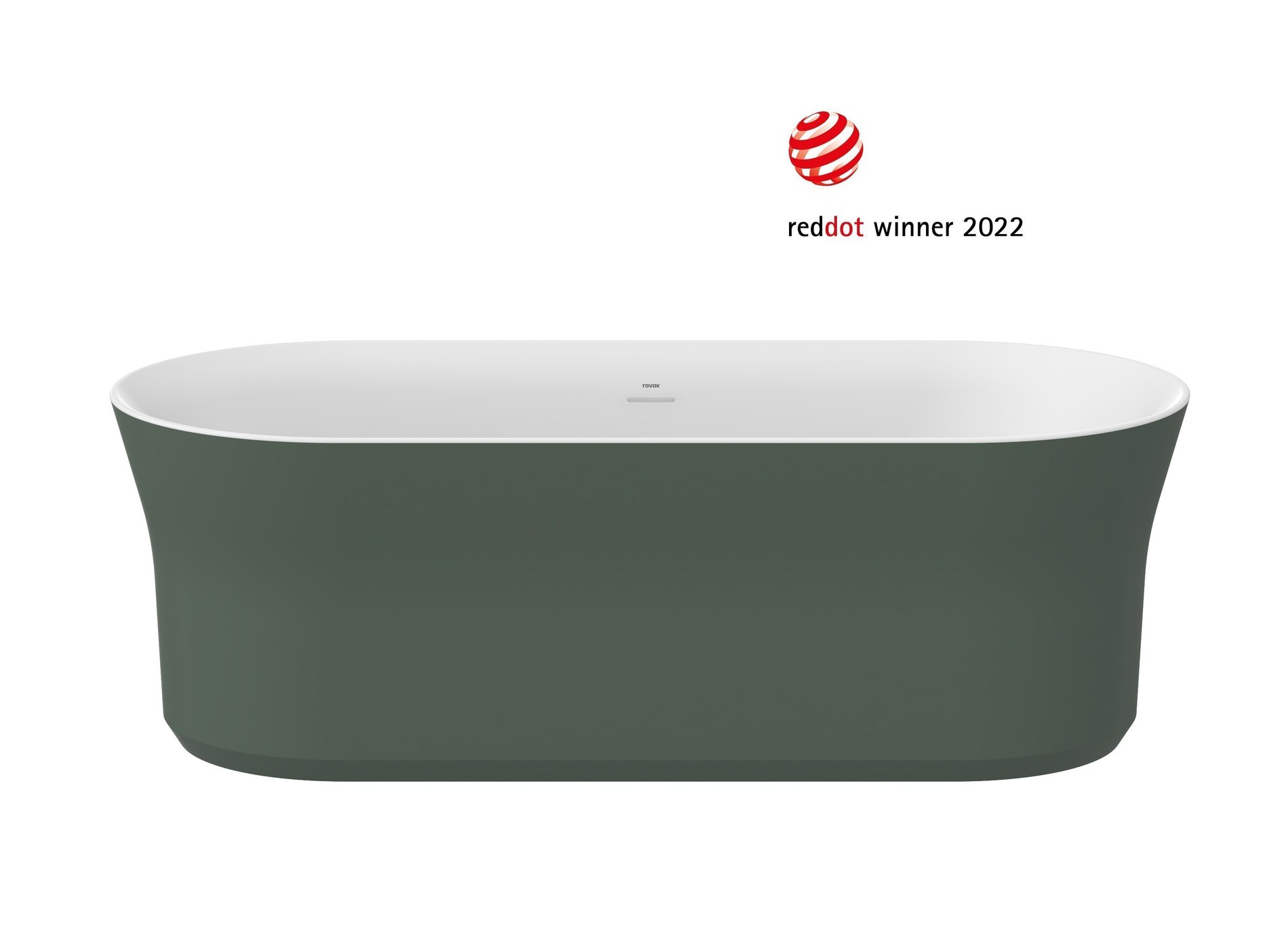 Ravak Ypsilon 180x80, akrilkád, Grey Green/fehér, szabadonálló, fehér/fekete/króm lefolyó – Zöld, Szabadon álló kádak