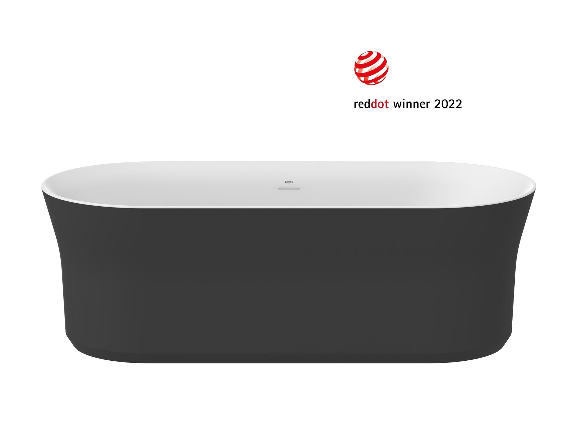 Ravak Ypsilon 180x80, akrilkád, fekete/fehér, szabadonálló, fekete/fehér/króm lefolyó – Szabadon álló kádak