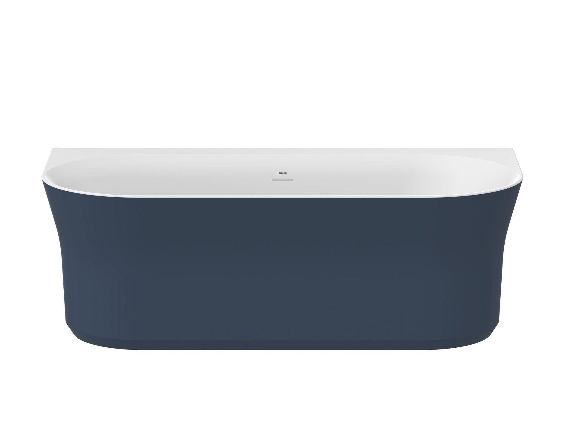 Ravak Ypsilon Wall 178x86, akrilkád, Deepsea Blue/fehér, szabadonálló, fehér/fekete/króm lefolyó – Kék, Szabadon álló kádak
