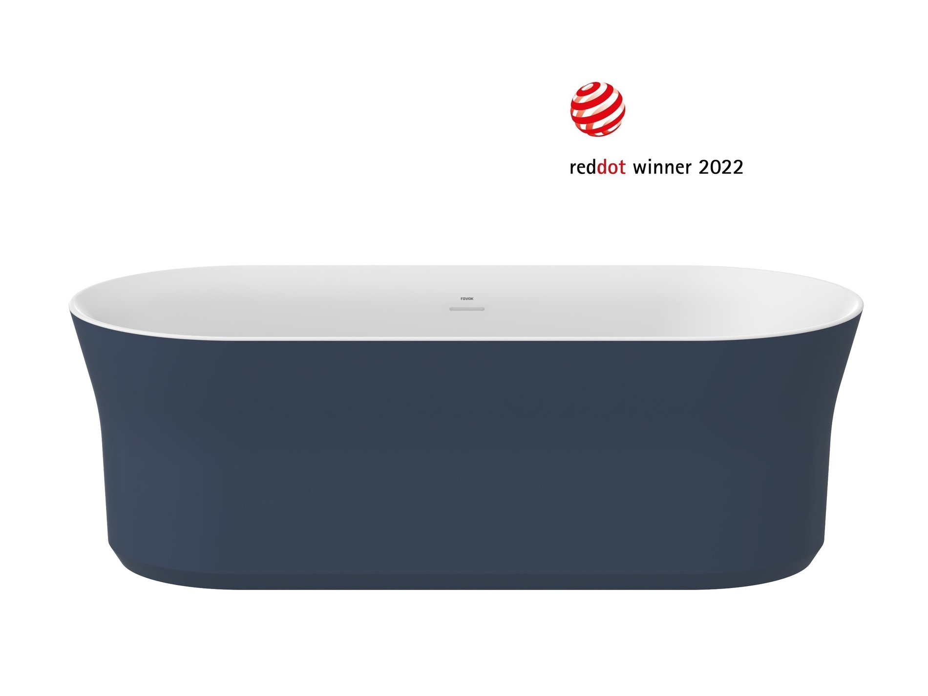 Ravak Ypsilon 180x80, akrilkád, Deepsea Blue/fehér, szabadonálló, fehér/fekete/króm lefolyó – Kék, Szabadon álló kádak