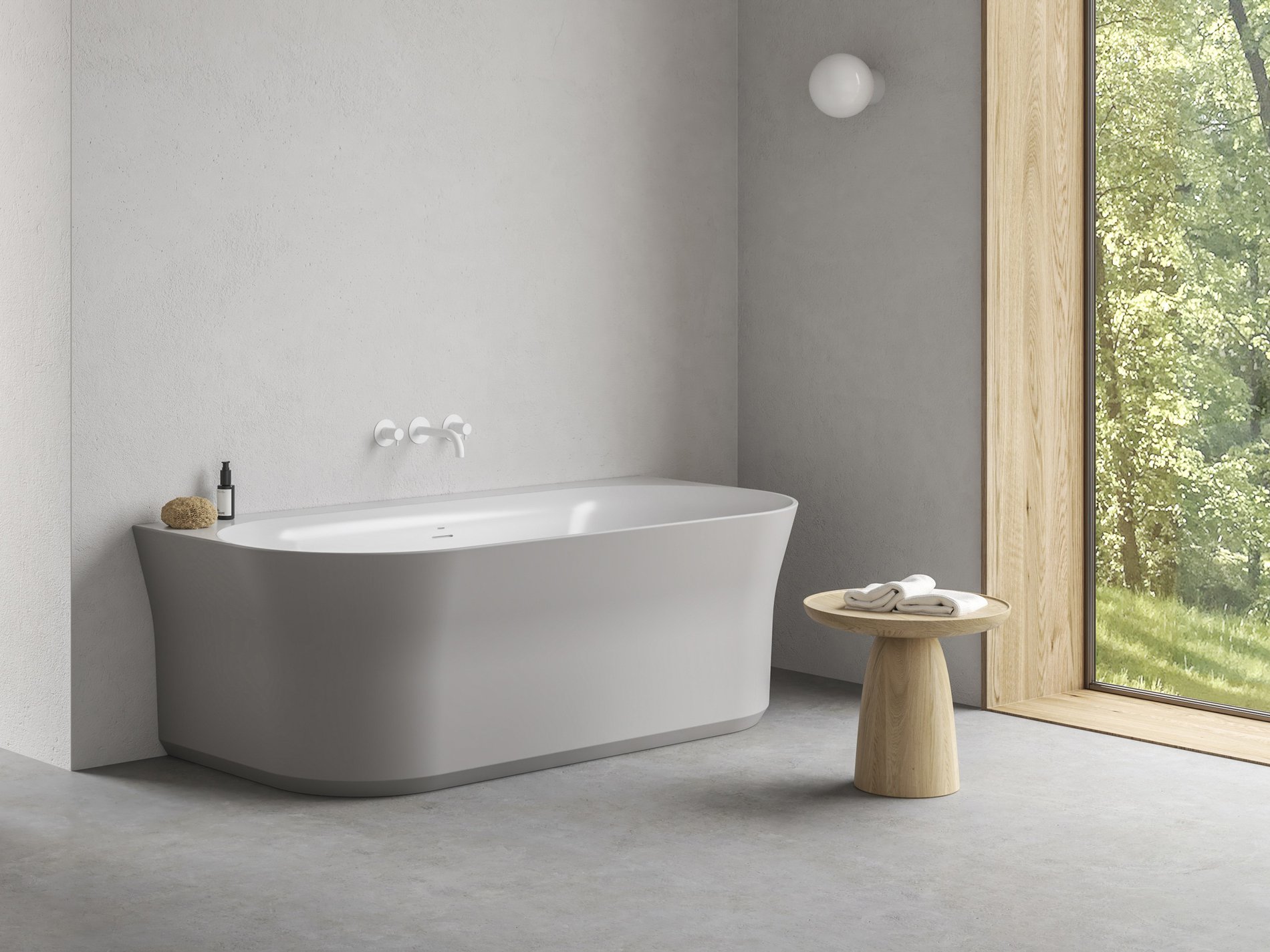 Ravak Ypsilon Wall 178x86, akrilkád, Smoke Grey/fehér, szabadonálló, fehér/fekete/króm lefolyó – Szabadon álló kádak