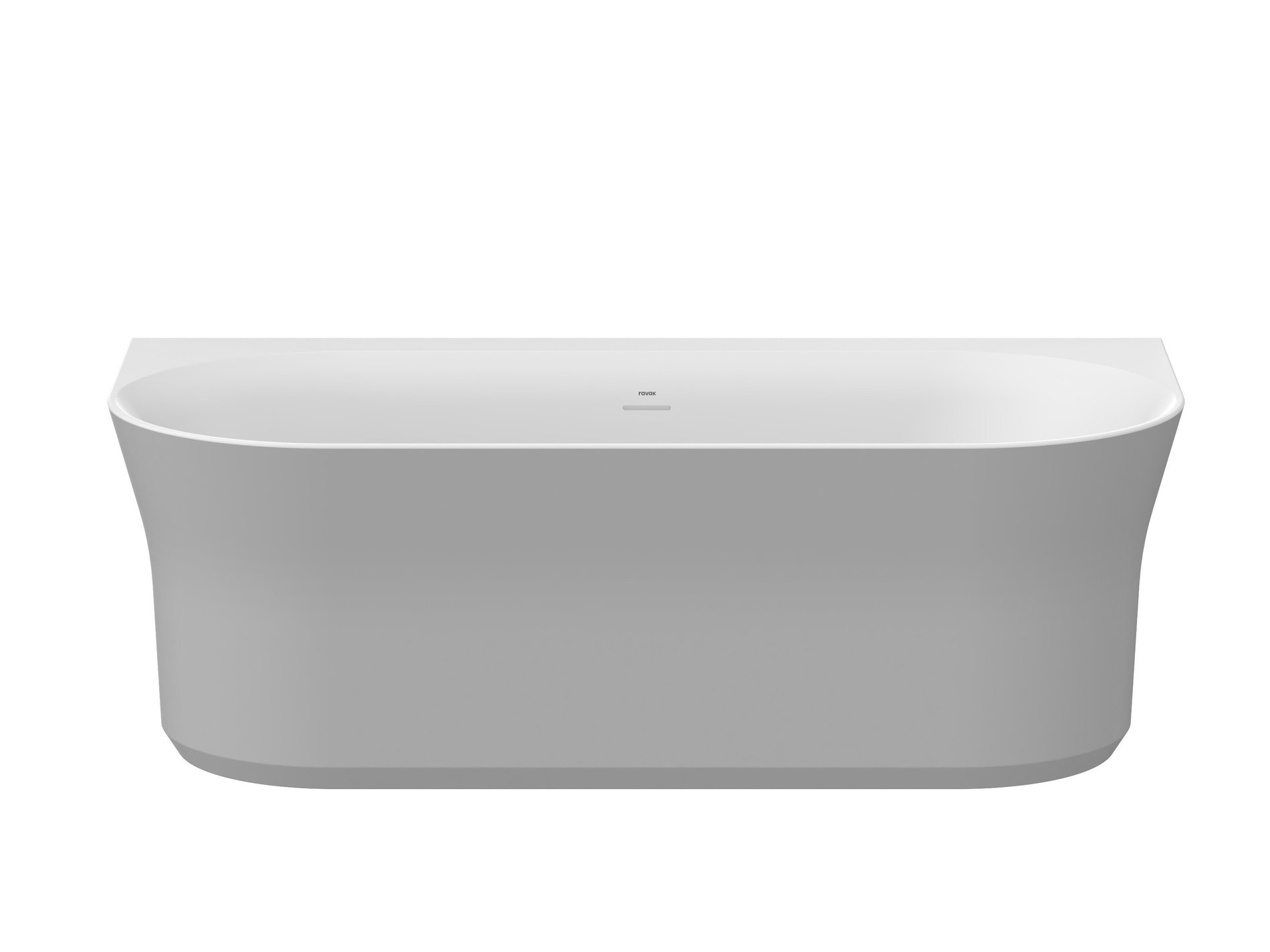 Ravak Ypsilon Wall 178x86, akrilkád, Smoke Grey/fehér, szabadonálló, fehér/fekete/króm lefolyó – Szürke, Szabadon álló kádak