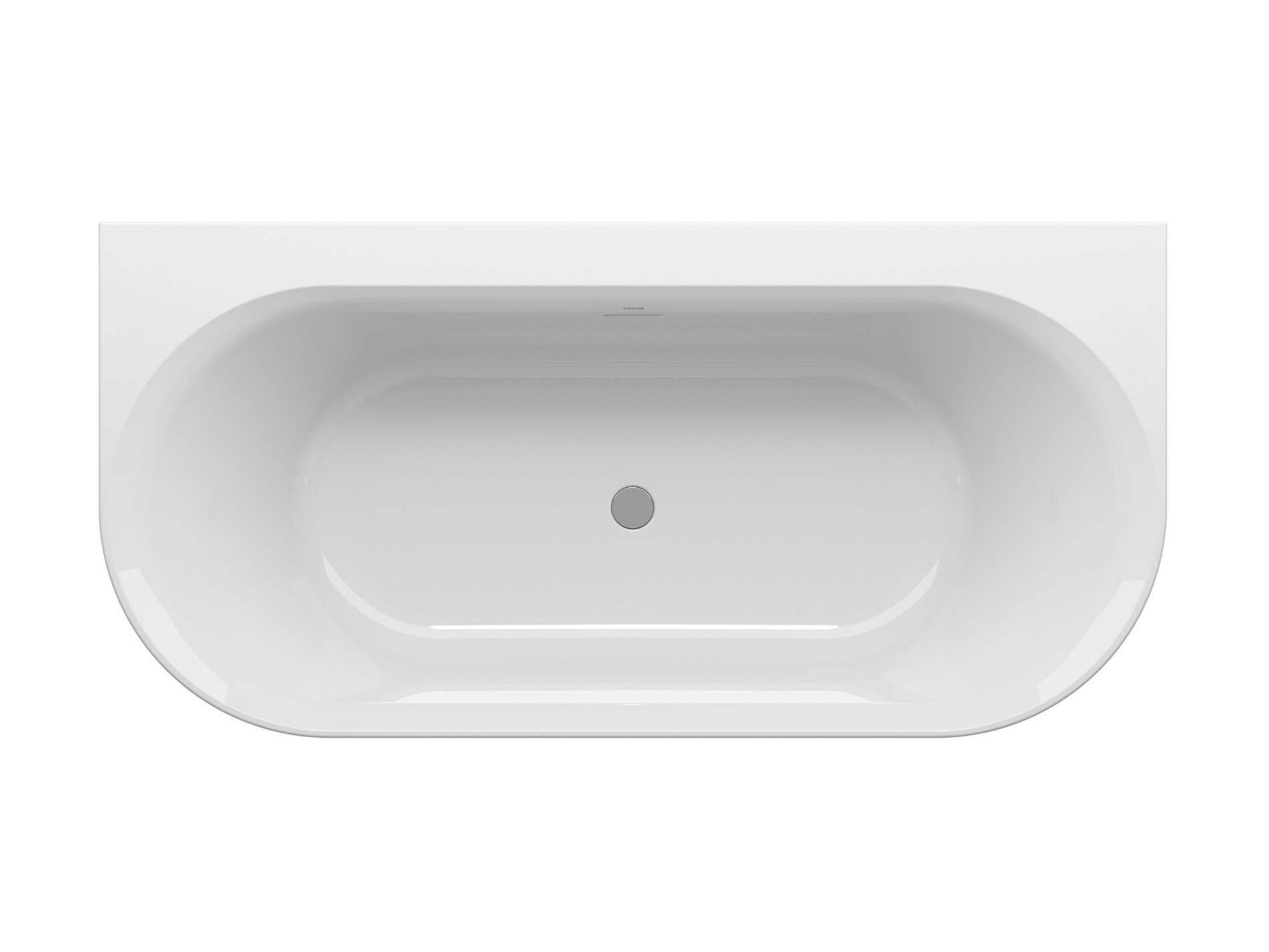 Ravak Ypsilon Wall 178x86, akrilkád, Smoke Grey/fehér, szabadonálló, fehér/fekete/króm lefolyó – Szürke, Szabadon álló kádak