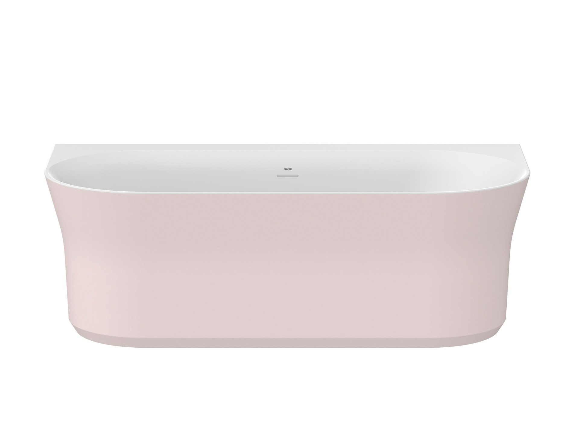 Ravak Ypsilon Wall 178x86, akrilkád, Alabaster Pink/fehér, szabadonálló, fehér/fekete/króm lefolyó