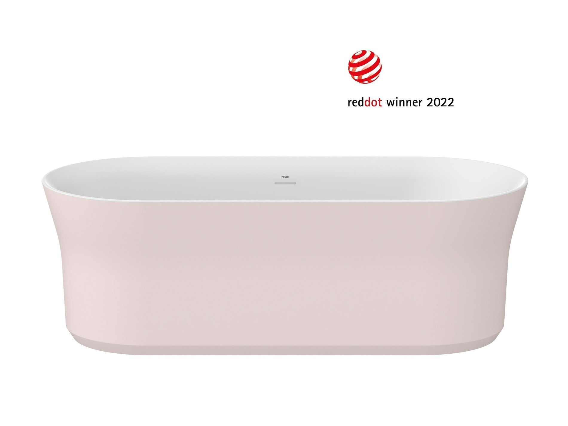Ravak Ypsilon 180x80, akrilkád, Alabaster Pink/fehér, szabadonálló, fehér/fekete/króm lefolyó