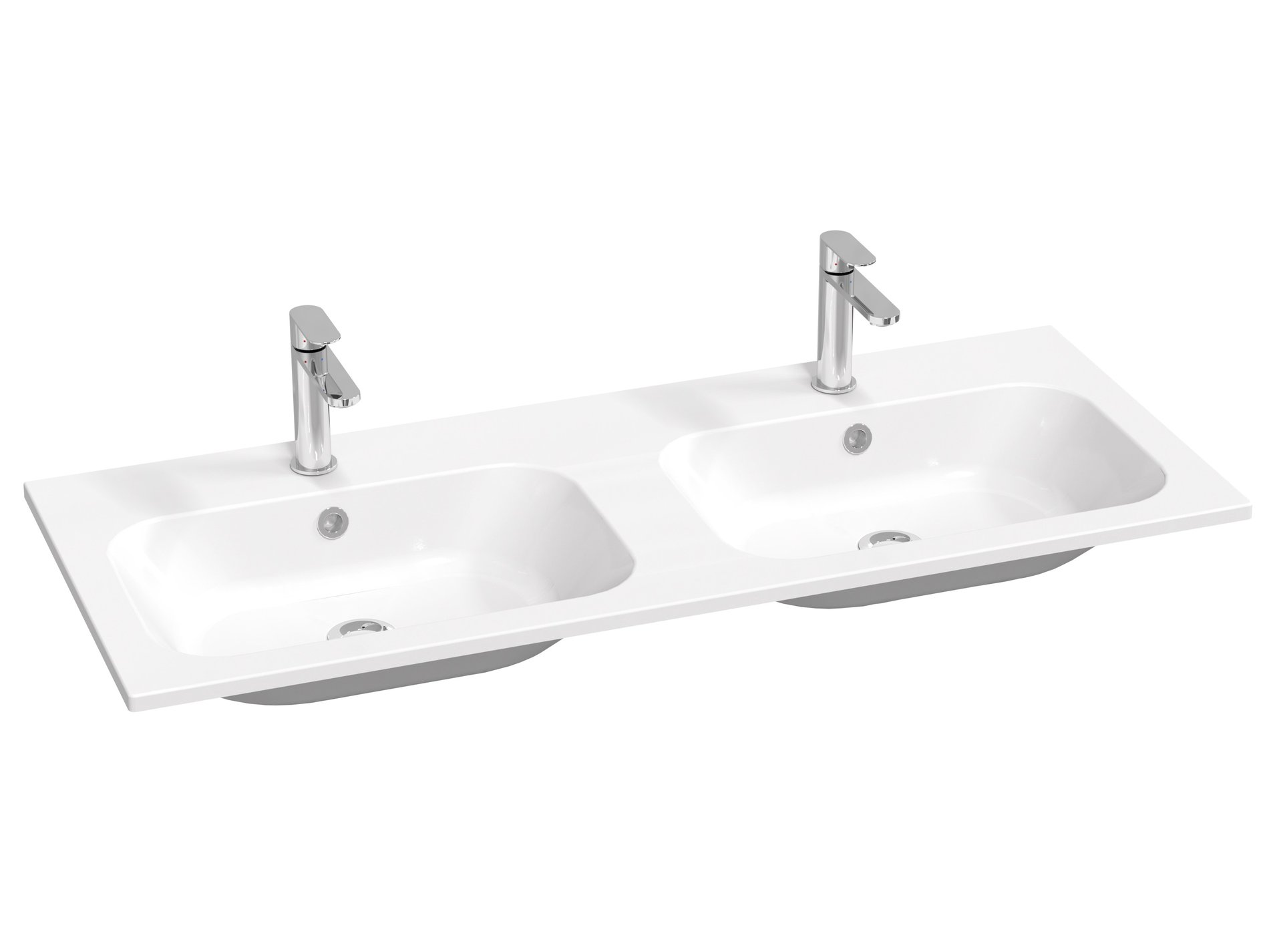 Ravak Chrome Slim 120 duplamosdó fehér, furattal – Fali mosdók