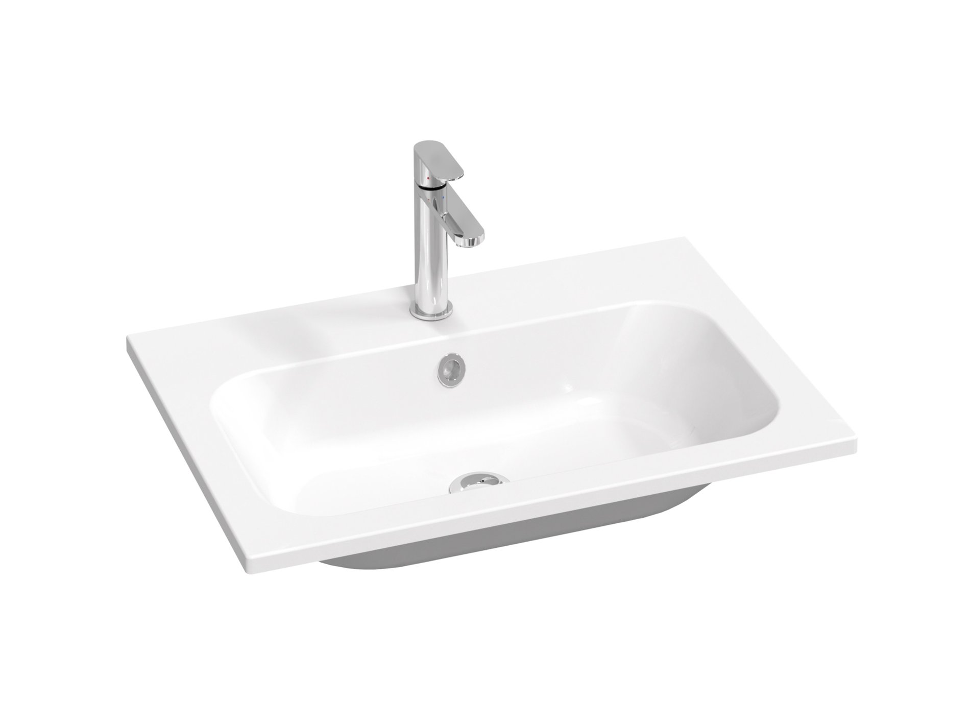 Ravak Chrome Slim 70 mosdó fehér, furattal – Fali mosdók