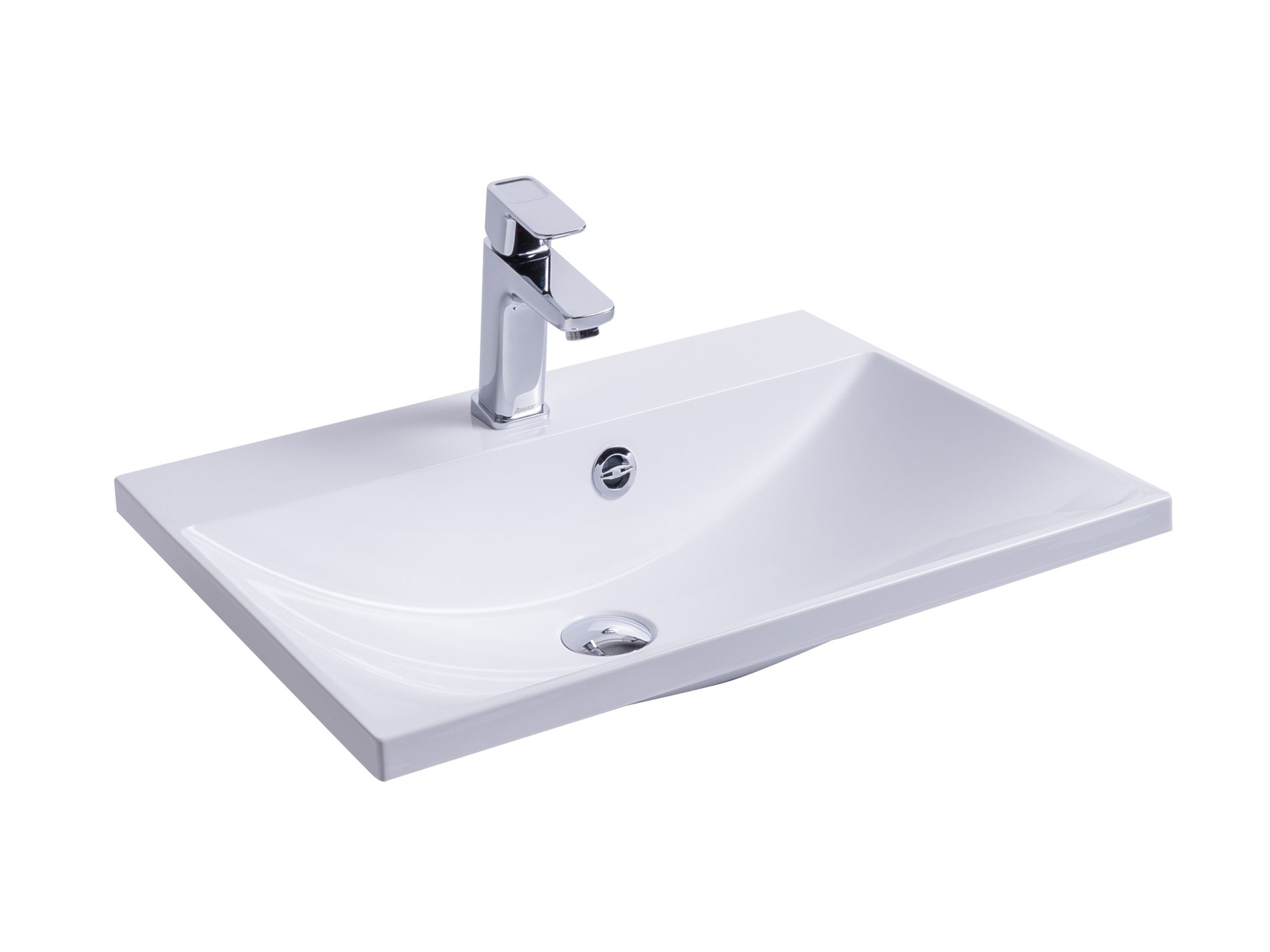 Ravak Flat 60 mosdó fehér, nyílással – Fali mosdók