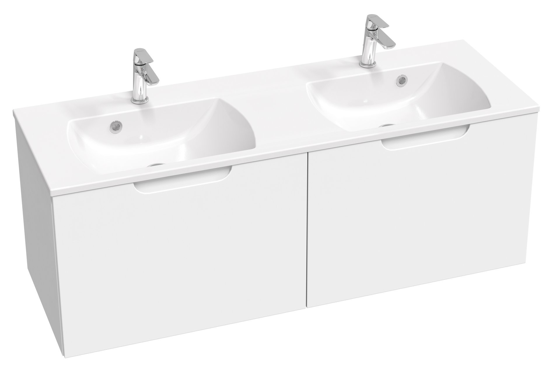 Ravak Classic Slim 130 duplamosdó fehér, furattal – Fali mosdók