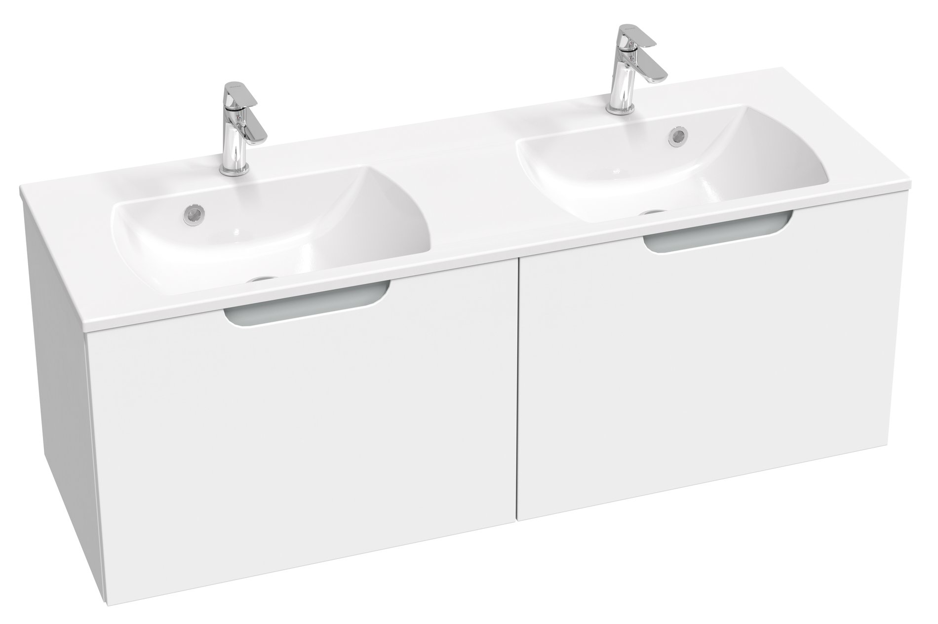 Ravak Classic Slim 130 duplamosdó fehér, furattal – Fali mosdók