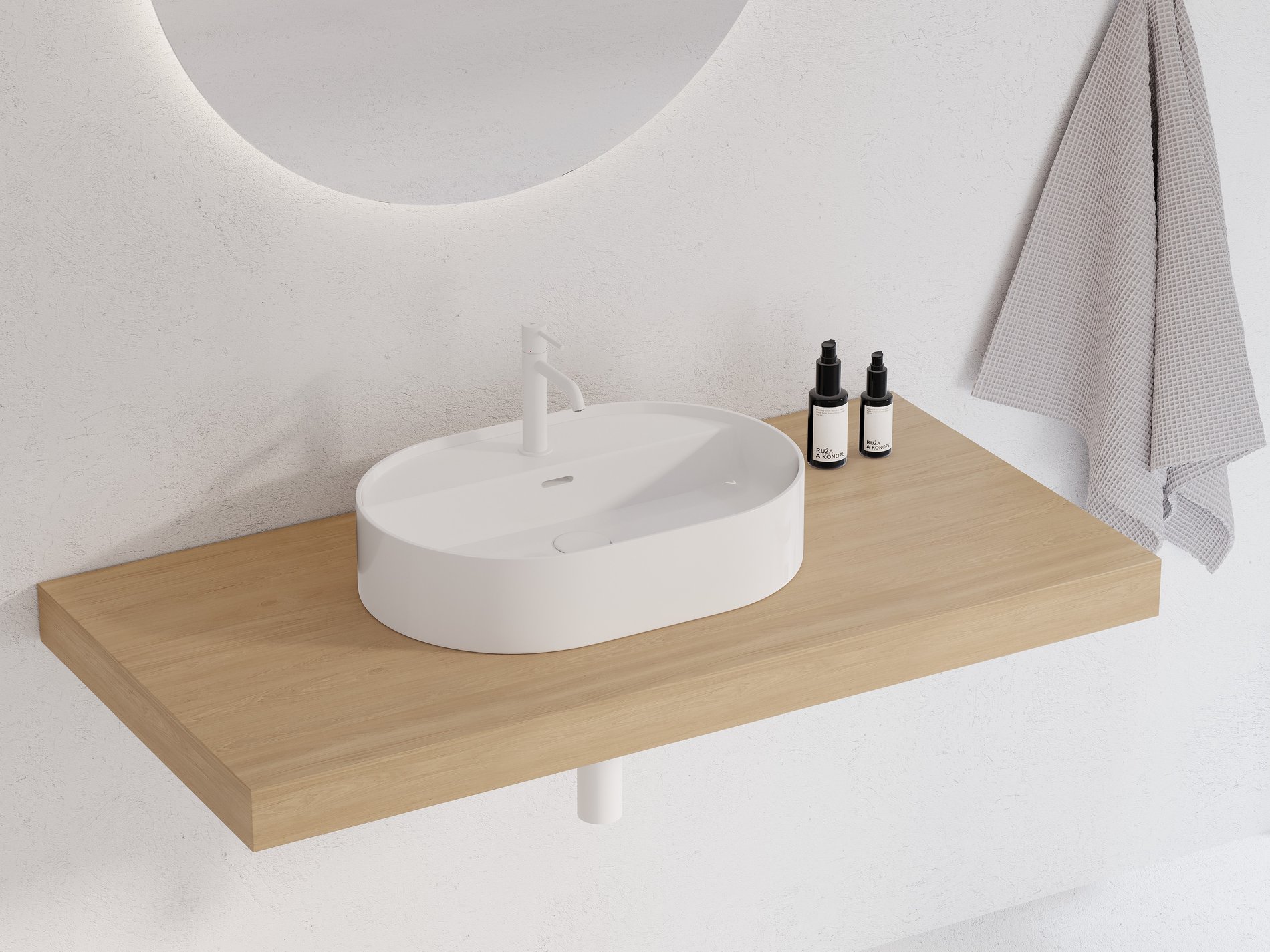 Ravak Ceramic Slim Shelf O 55 kerámiamosdó fehér – Pultra építhető mosdók