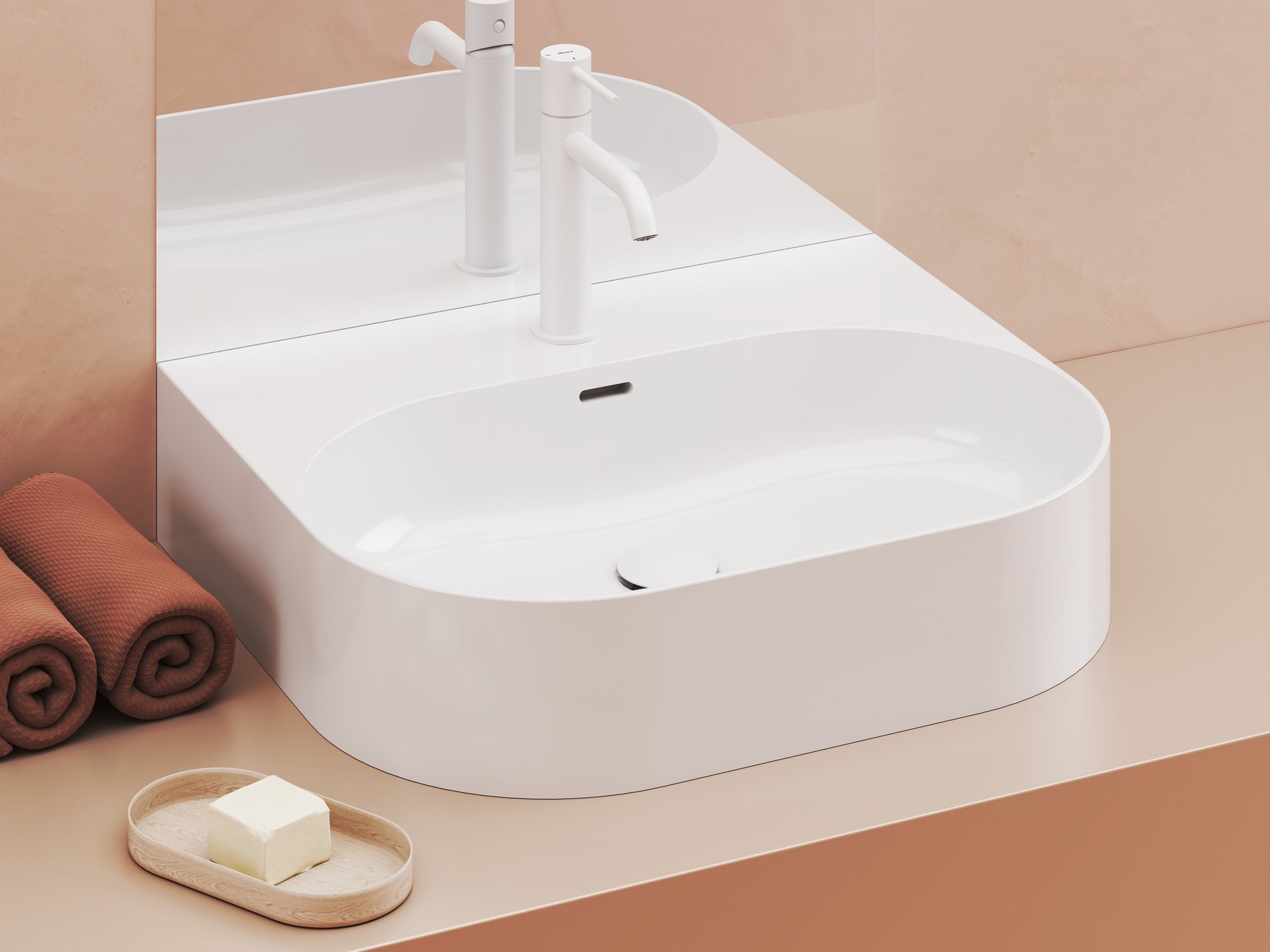 Ravak Ceramic Slim Wall O 55 kerámiamosdó fehér – Pultra építhető mosdók