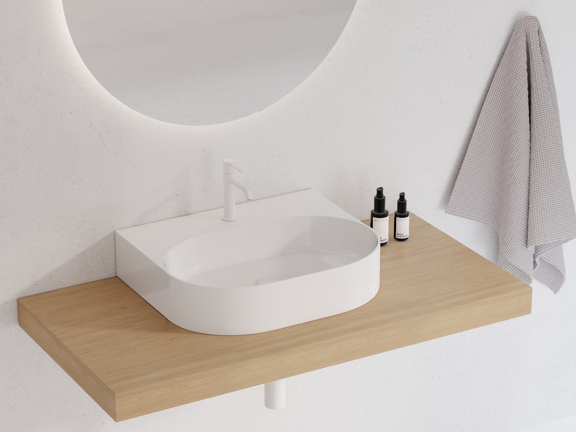 Ravak Ceramic Slim Wall O 55 N kerámiamosdó fehér – Fali mosdók