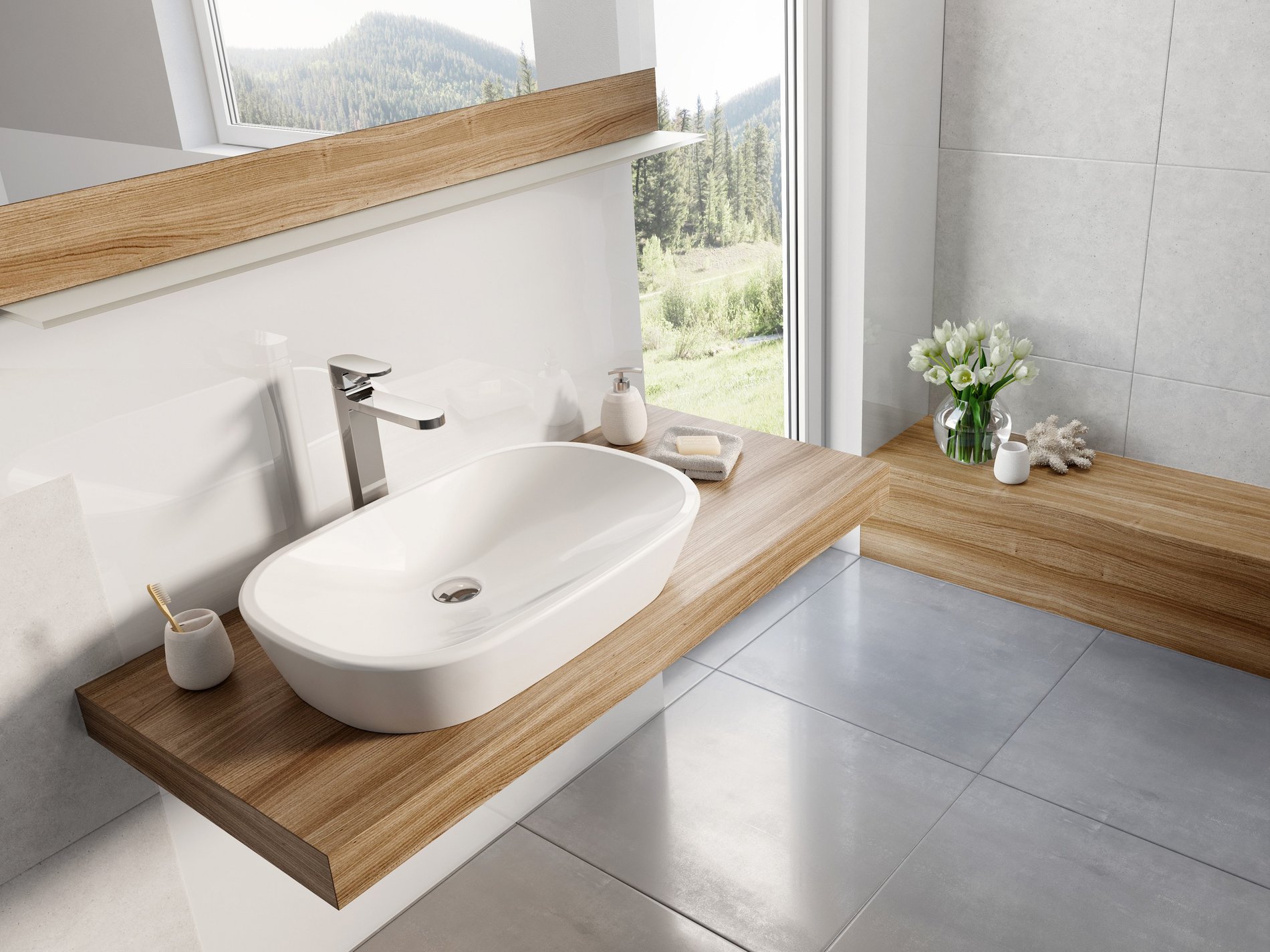 Ravak Ceramic O 60 kerámiamosdó – Pultra építhető mosdók