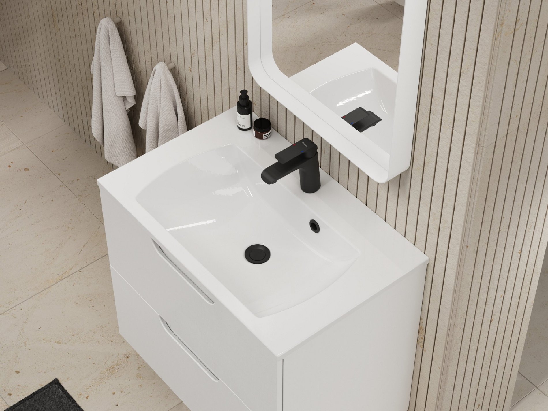 Ravak Classic Slim 60 mosdó fehér, furattal – Fali mosdók