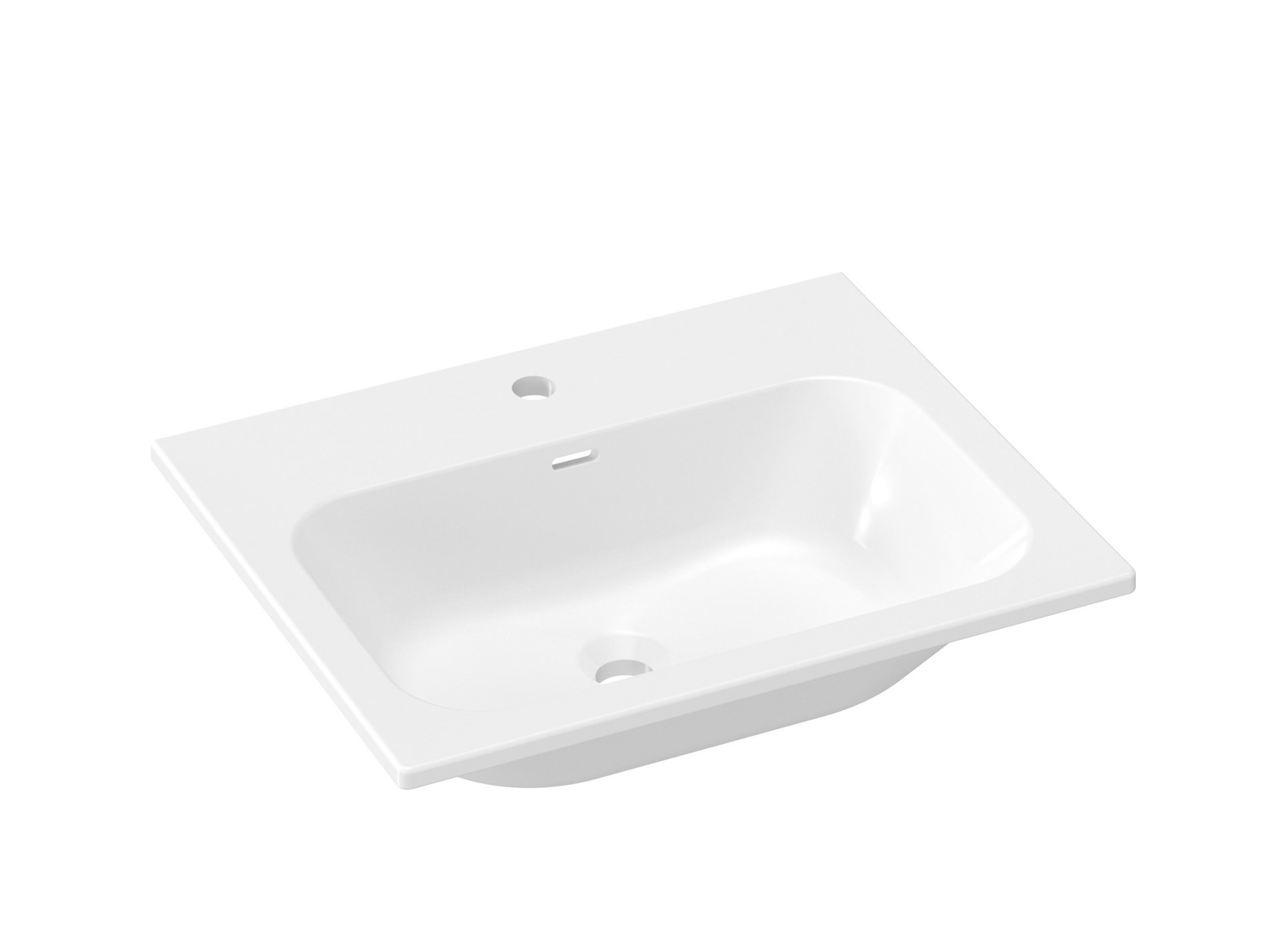 Ravak Chrome Slim 60 kerámiamosdó, fehér, furattal – Bútorba építhető mosdók