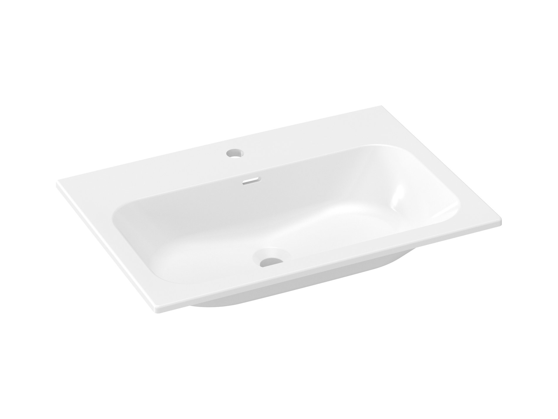 Ravak Chrome Slim 70 kerámiamosdó, fehér, furattal – Bútorba építhető mosdók