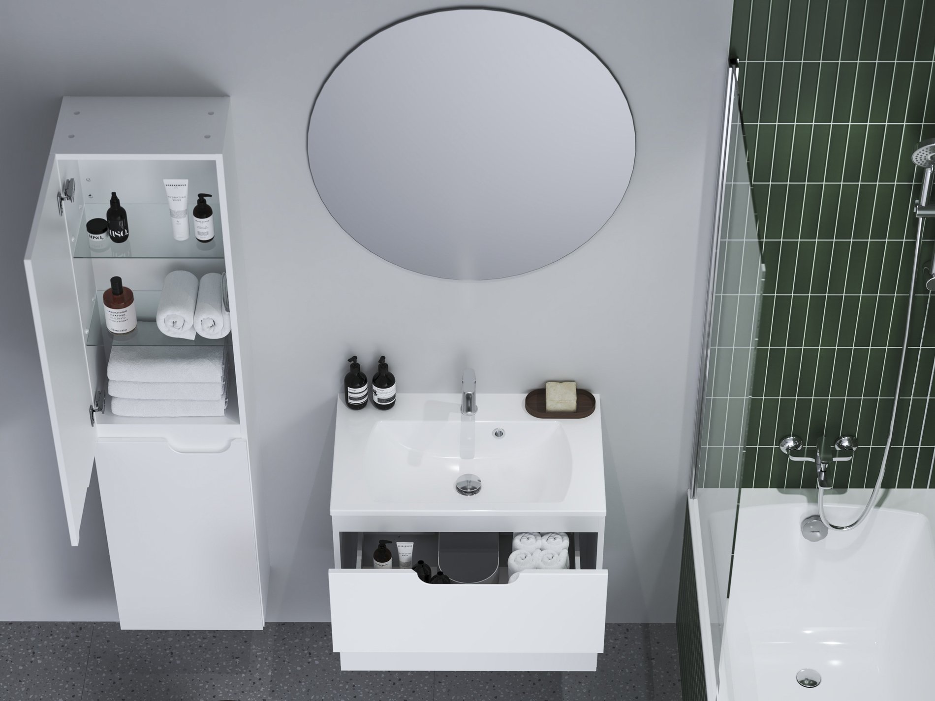 Ravak Classic Slim 80 mosdó fehér, furattal – Fali mosdók