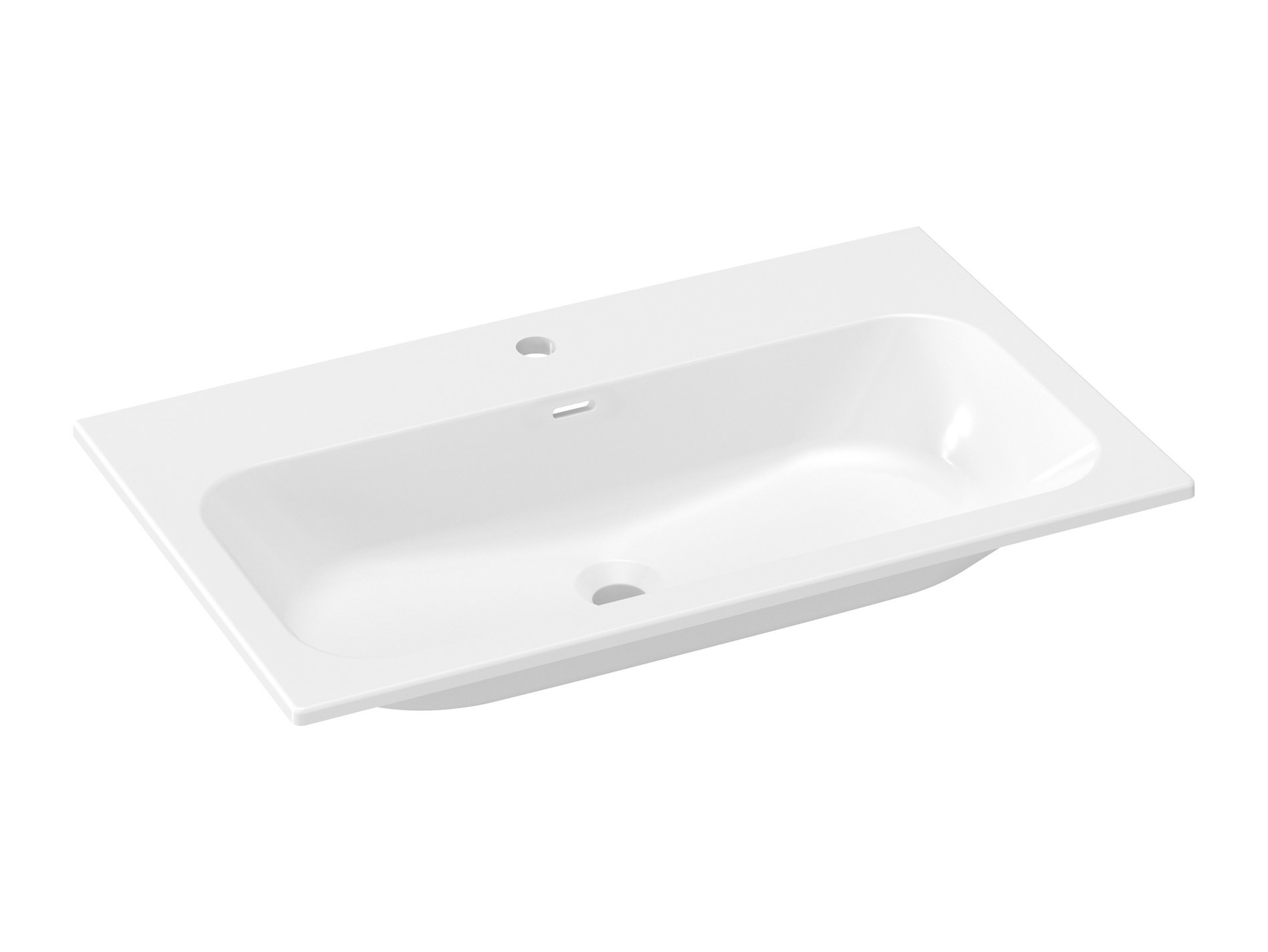 Ravak Chrome Slim 80 kerámiamosdó, fehér, furattal – Bútorba építhető mosdók