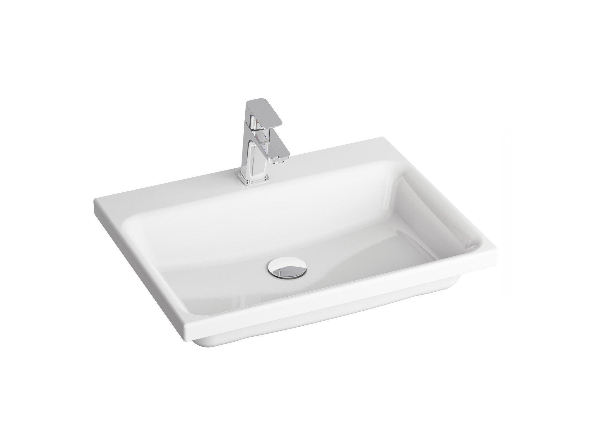 Ravak Comfort 60 kerámiamosdó fehér – Bútorba építhető mosdók