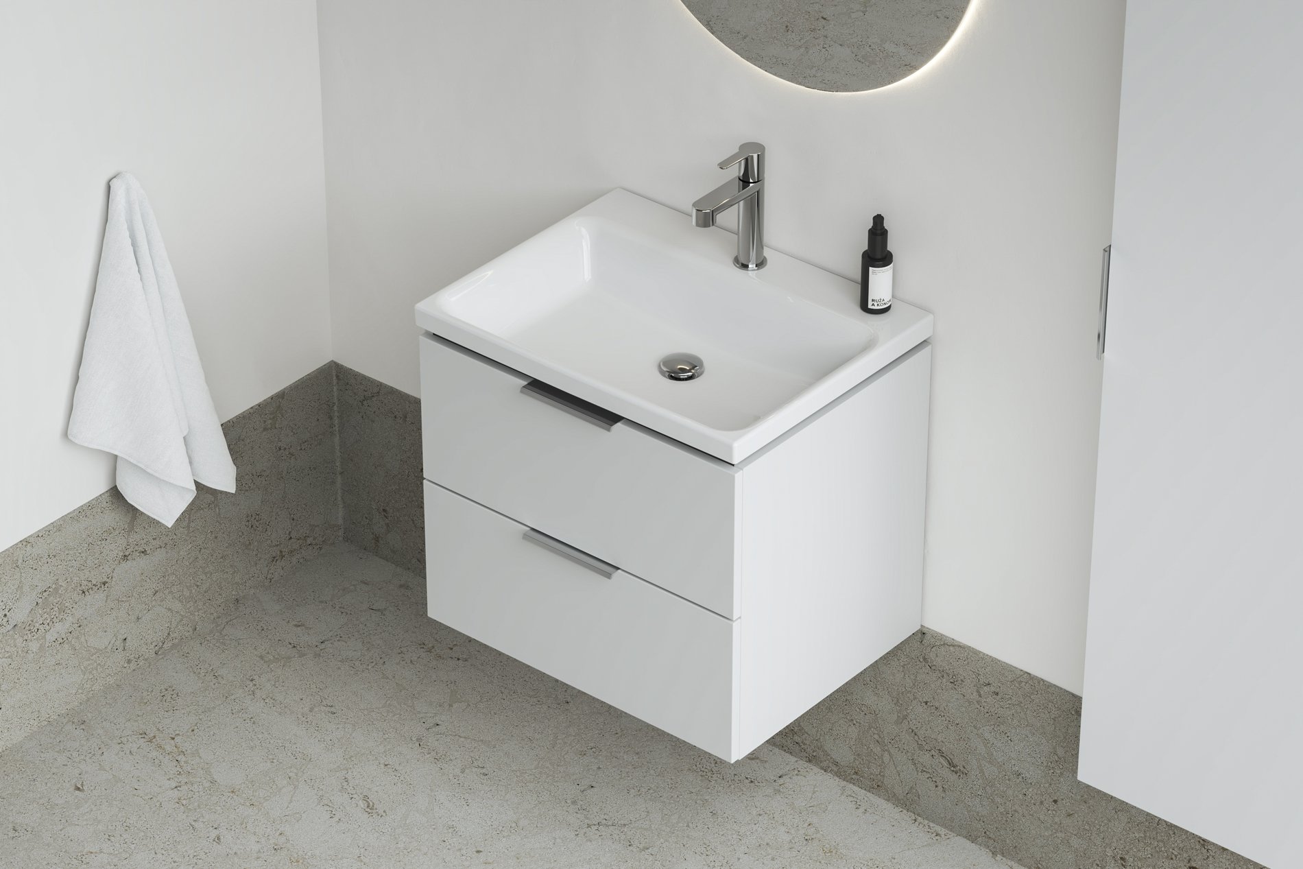 Ravak Comfort 60 kerámiamosdó fehér – Bútorba építhető mosdók