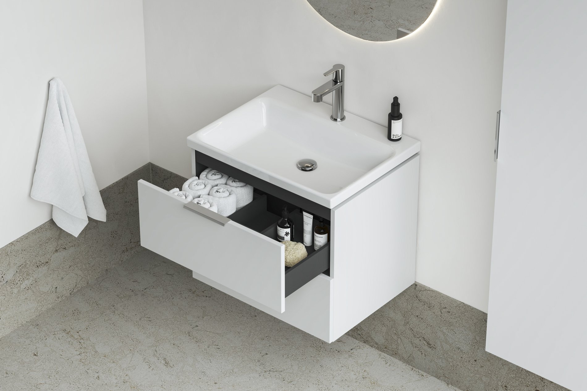 Ravak Comfort 60 kerámiamosdó fehér – Bútorba építhető mosdók