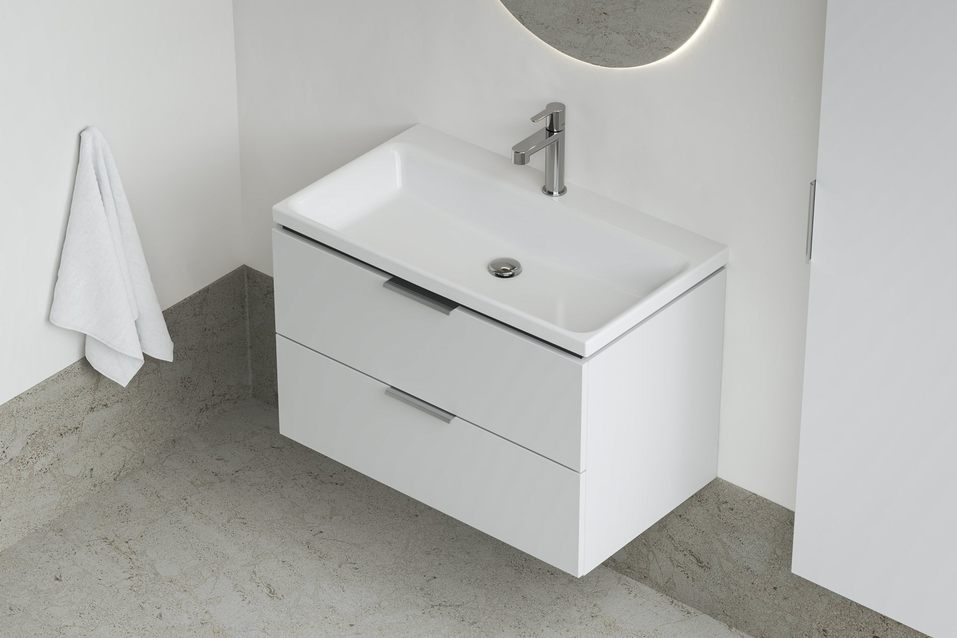 Ravak Comfort 80 kerámiamosdó fehér – Bútorba építhető mosdók
