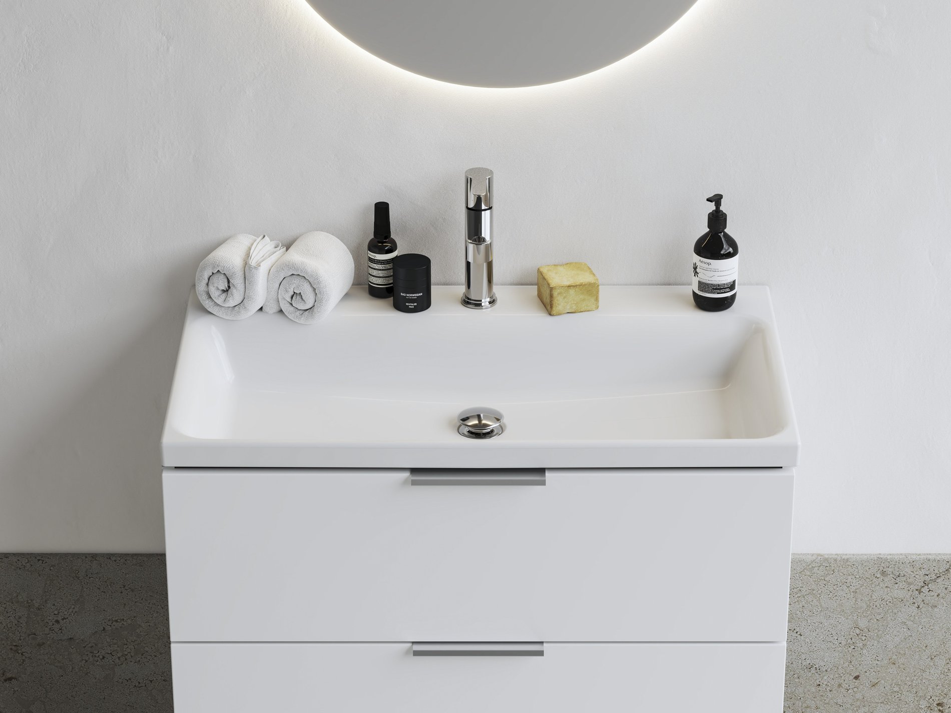 Ravak Comfort 80 kerámiamosdó fehér – Bútorba építhető mosdók