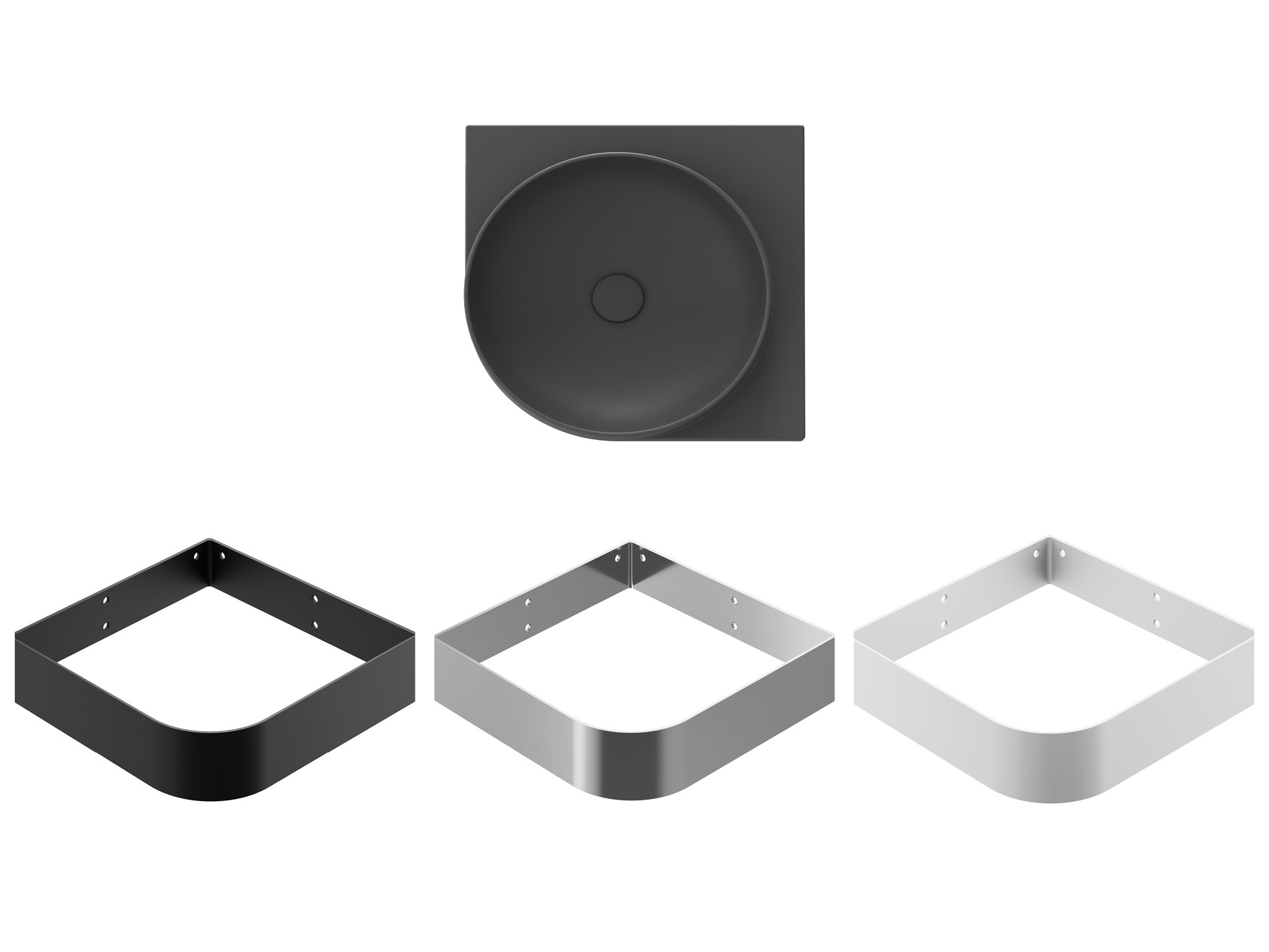 Ravak Yard 45 C kerámiamosdó antracit, túlfolyó furat nélkül – Fali mosdók