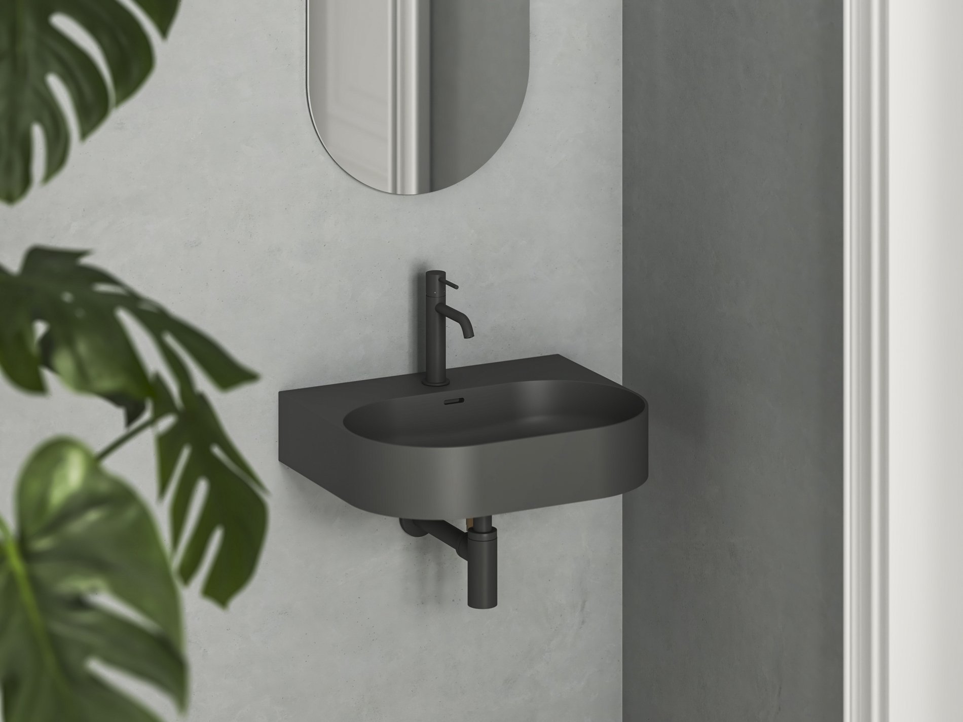 Ravak Ceramic Slim Wall O 55 N kerámiamosdó antracit – Fali mosdók