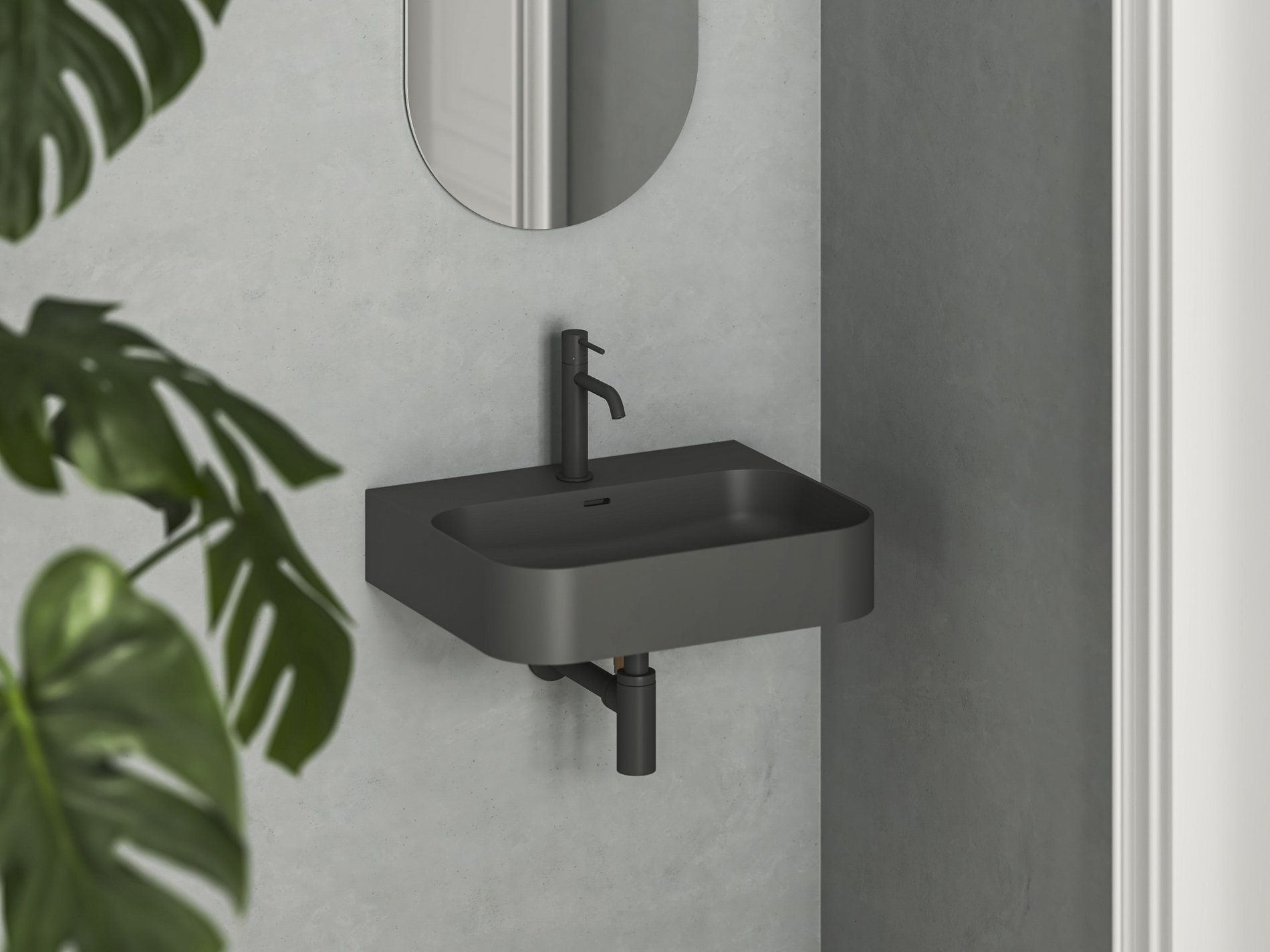 Ravak Ceramic Slim Wall R 55 N kerámiamosdó antracit – Fali mosdók