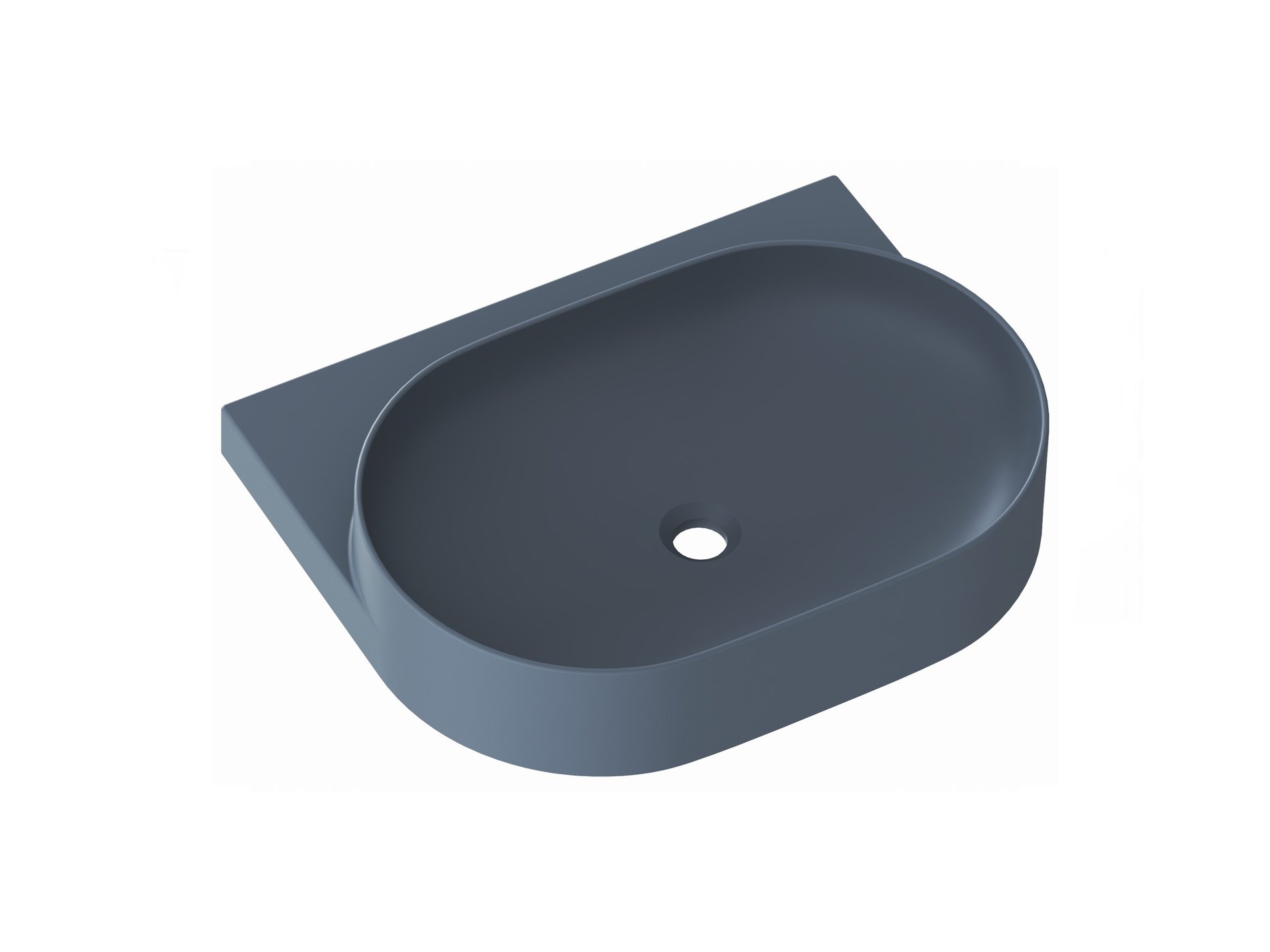 Ravak Yard 60 kerámiamosdó Deepsea Blue, túlfolyó furat nélkül – Kék, Pultra építhető mosdók