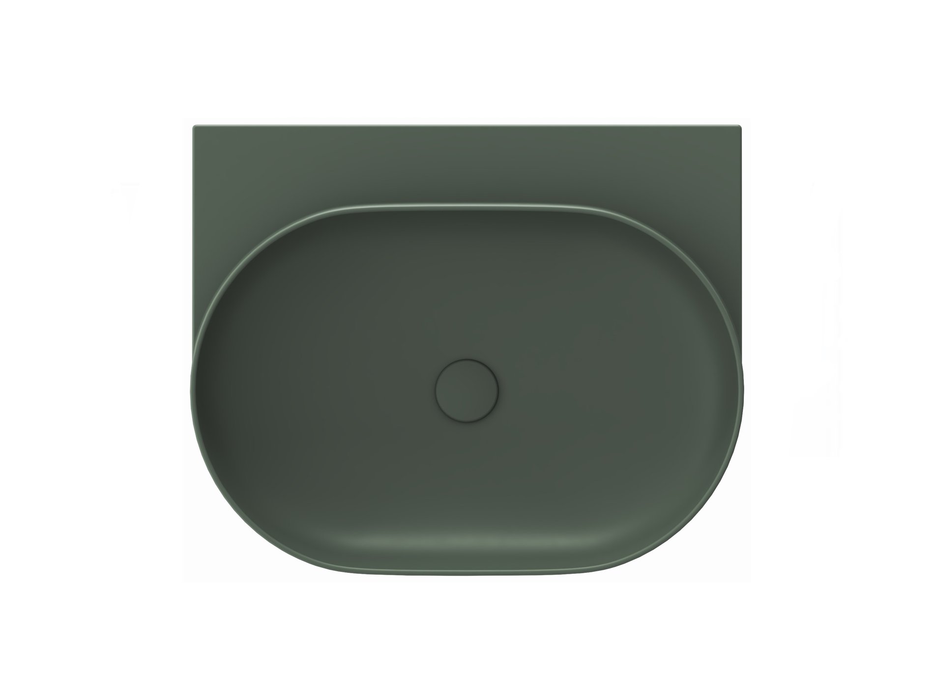 Ravak Yard 60 kerámiamosdó Grey Green, túlfolyó furat nélkül – Zöld, Pultra építhető mosdók