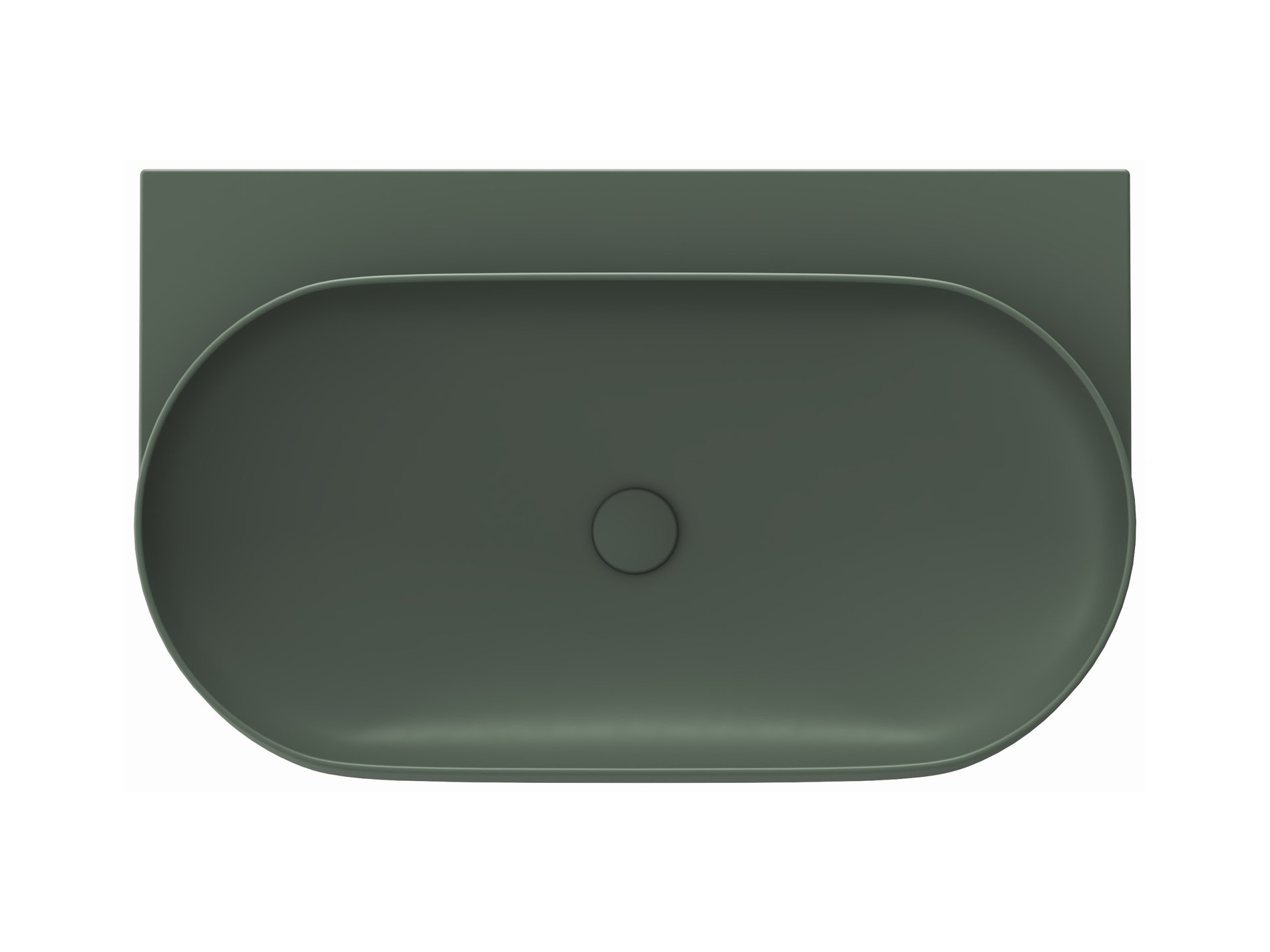 Ravak Yard 80 kerámiamosdó Grey Green, túlfolyó furat nélkül – Pultra építhető mosdók