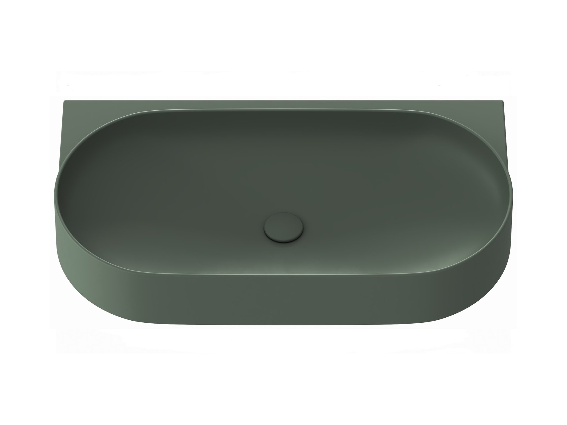Ravak Yard 80 kerámiamosdó Grey Green, túlfolyó furat nélkül – Zöld, Pultra építhető mosdók