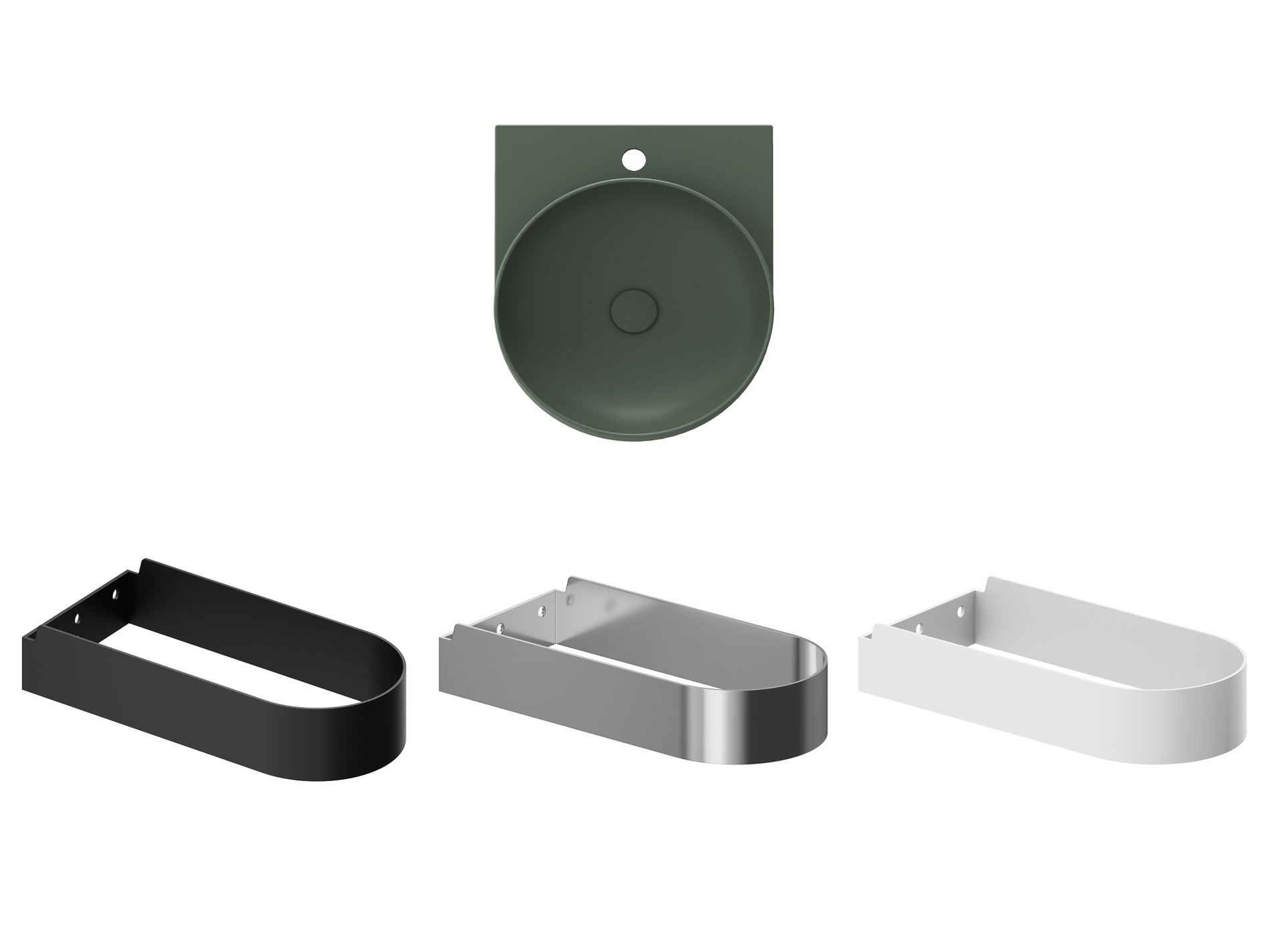 Ravak Yard 40 kerámiamosdó Grey Green – Zöld, Pultra építhető mosdók