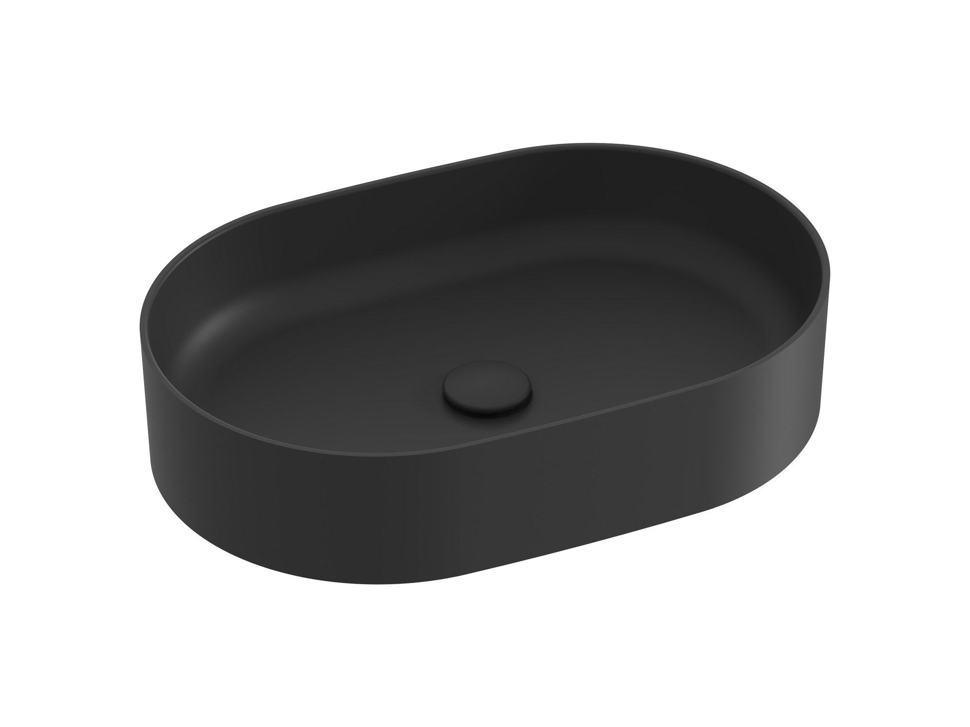 Ravak Ceramic Slim O 55 kerámiamosdó matt fekete – Pultra építhető mosdók